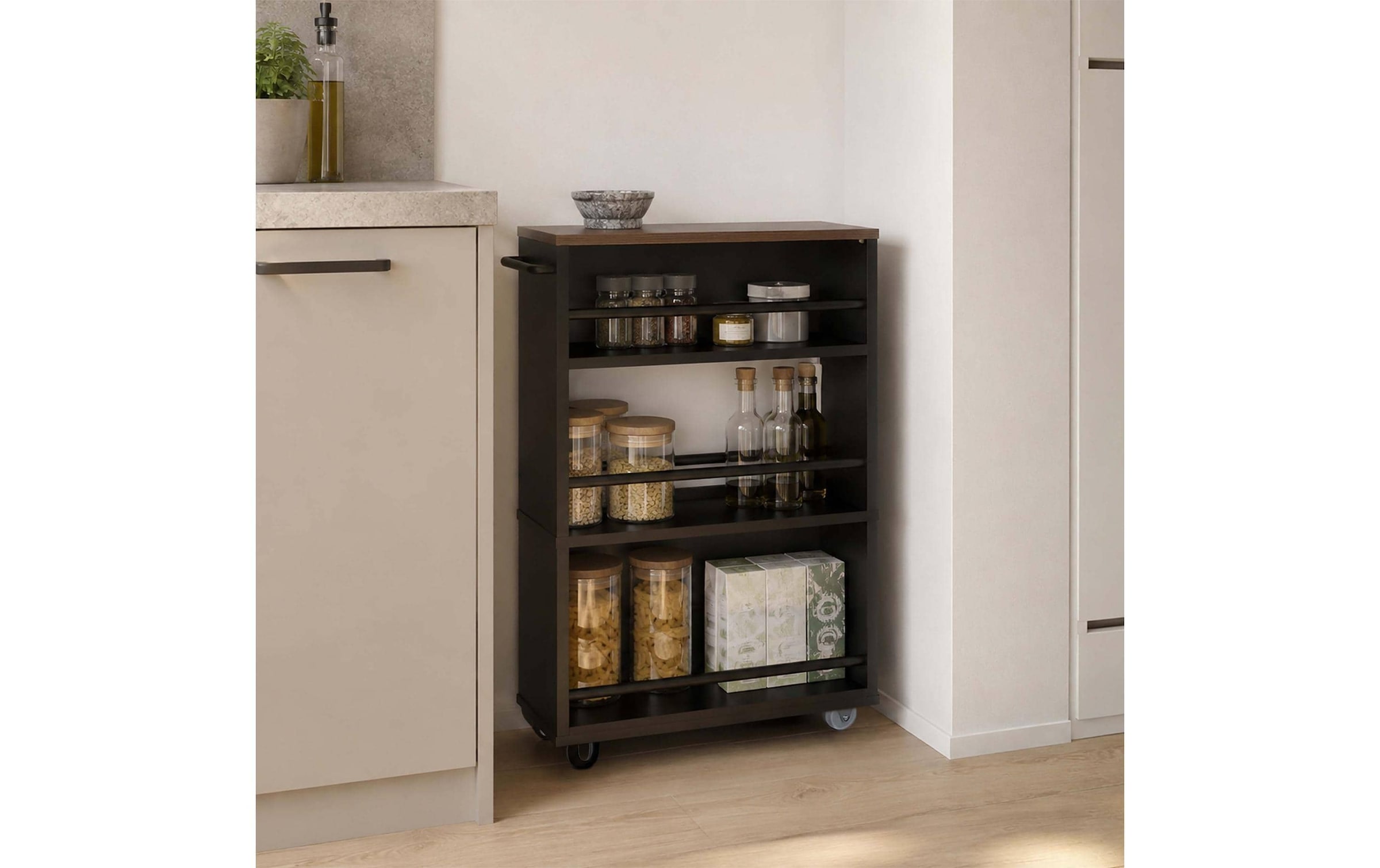 relaxdays Chariot d'appoint »Nischenordnungswagen 15 x 80 x 45 cm«