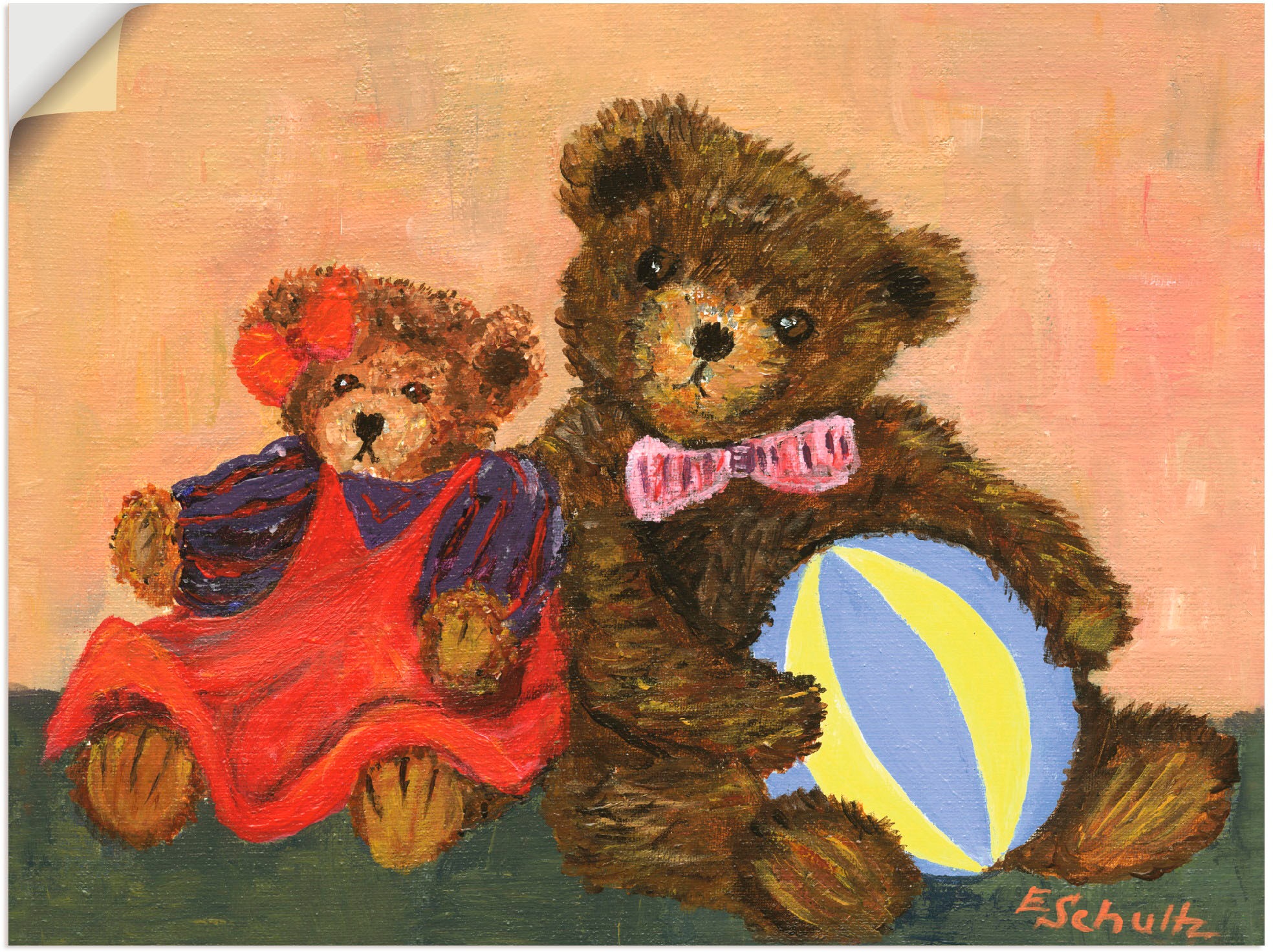 Image of Artland Wandbild »Bären mit Ball«, Spielzeuge, (1 St.), in vielen Grössen & Produktarten - Alubild / Outdoorbild für den Aussenbereich, Leinwandbild, Poster, Wandaufkleber / Wandtattoo auch für Badezimmer geeignet bei Ackermann Versand Schweiz