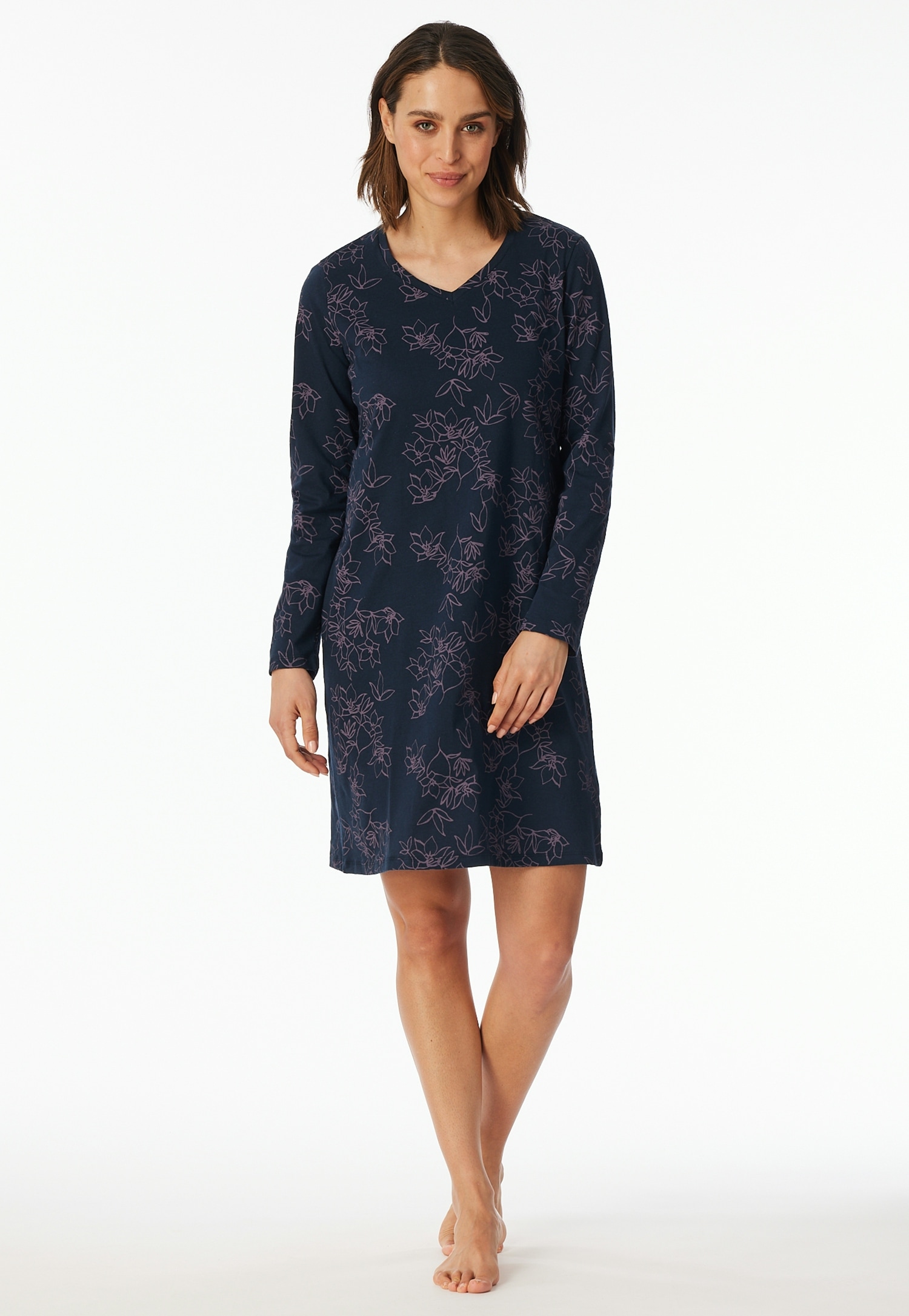 Image of uncover by SCHIESSER Nachthemd "Uncover Nightwear" 0, Baumwolle, Single Jersey-Qulität, V-Neck, weich, atmungsaktiv