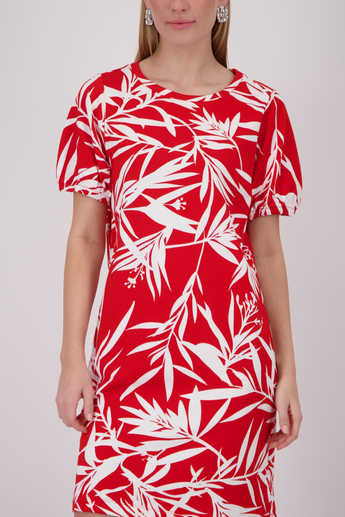 Image of Monari Shirtkleid "Kleid Blätter allover" Ohne Tasche Regular fit mit Blättermuster