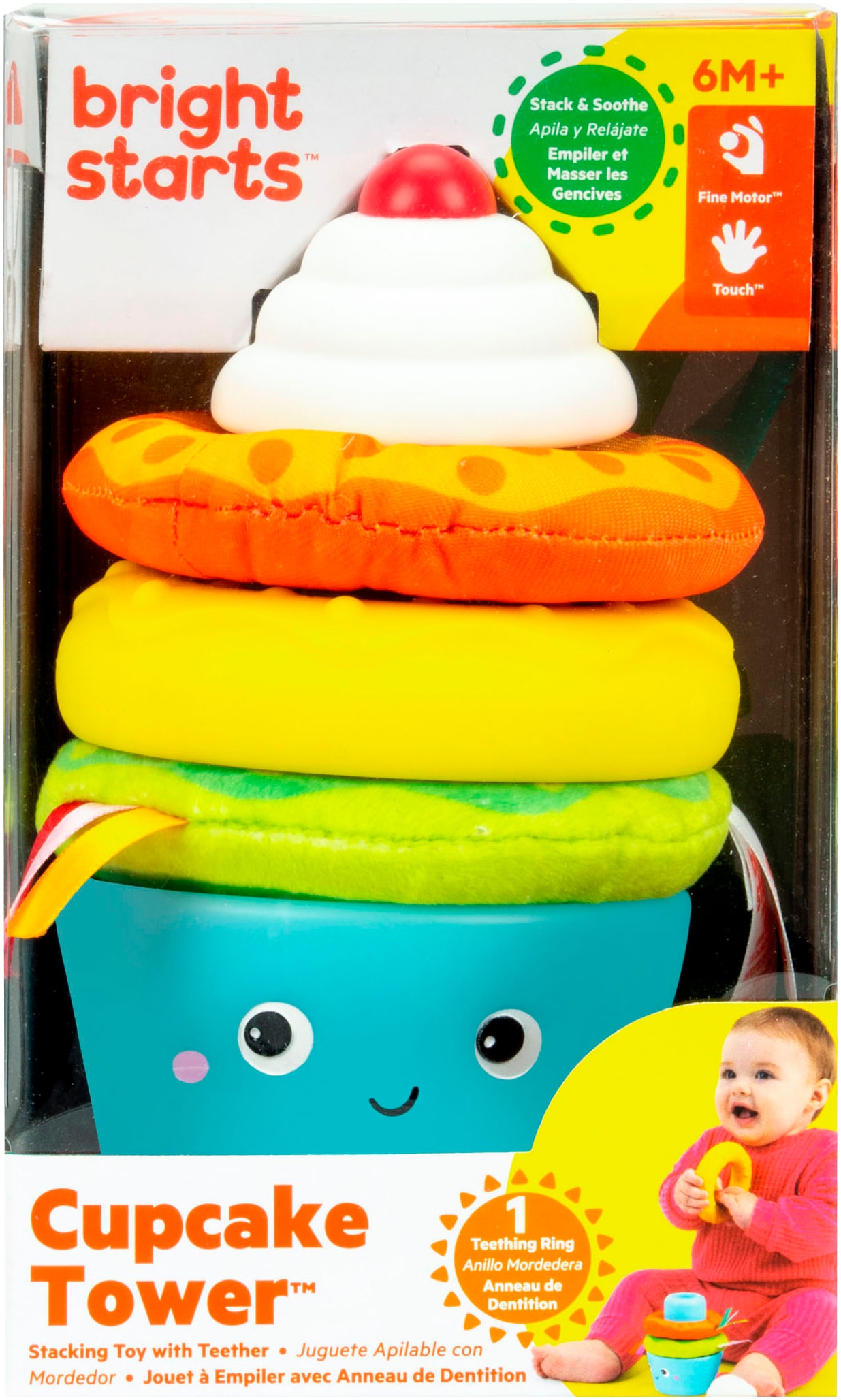 Bright Starts Jouets à empiler »Cupcake Tower Stacking Toy with Teether«