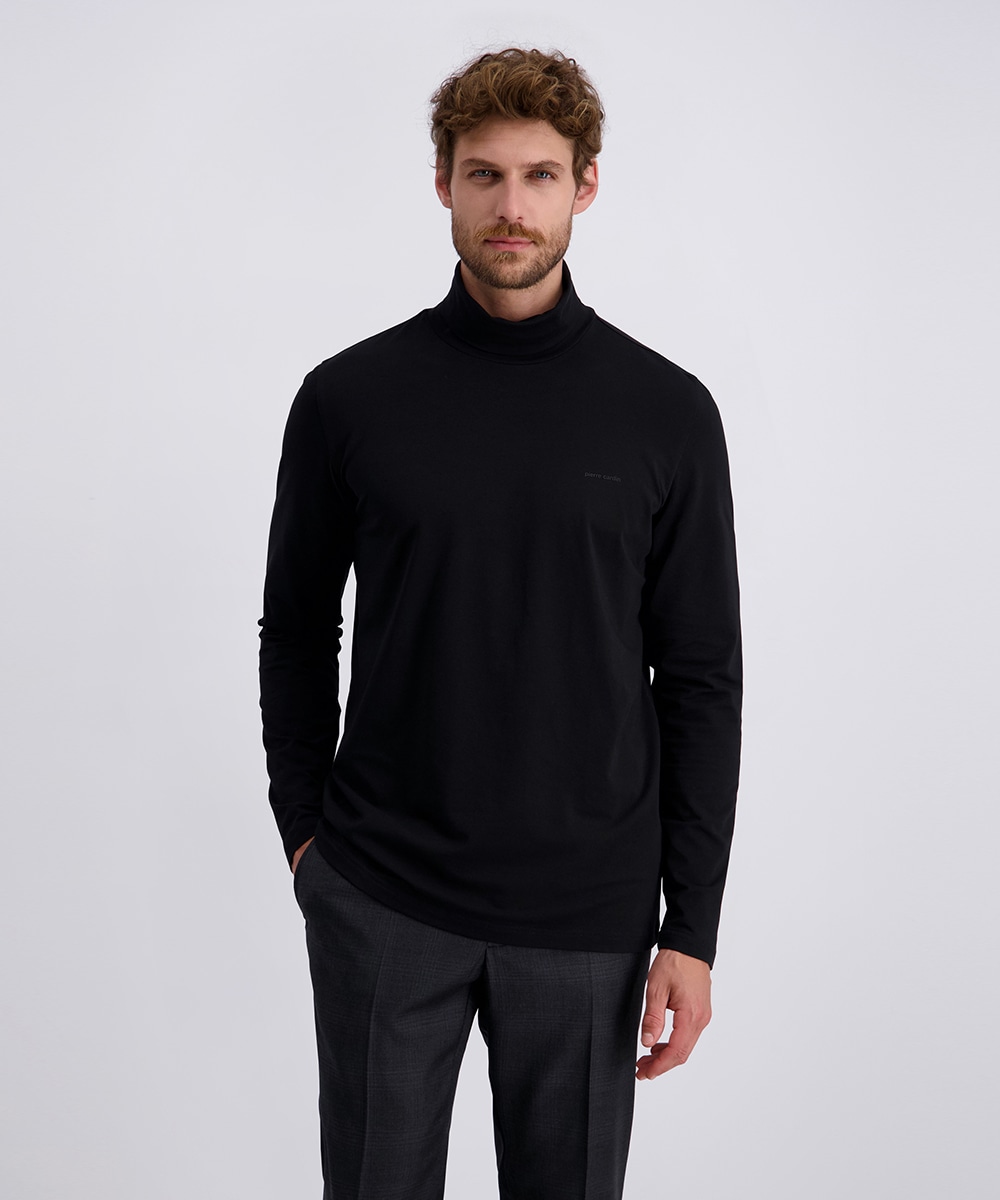 Image of Pierre Cardin Rollkragenshirt unifarben, Baumwolle mit Stretch