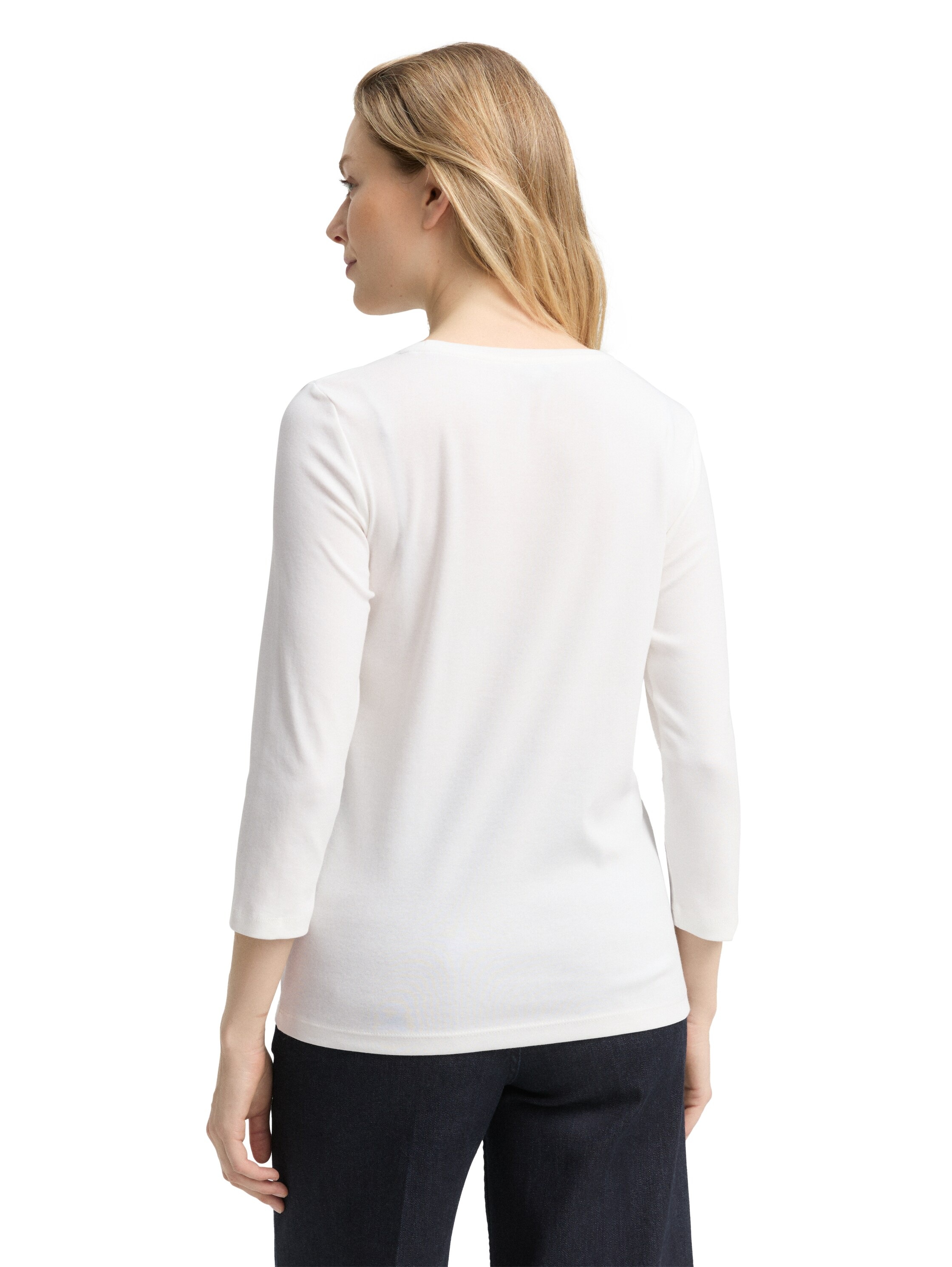 TOM TAILOR 3/4-Arm-Shirt mit Logo Schriftzug