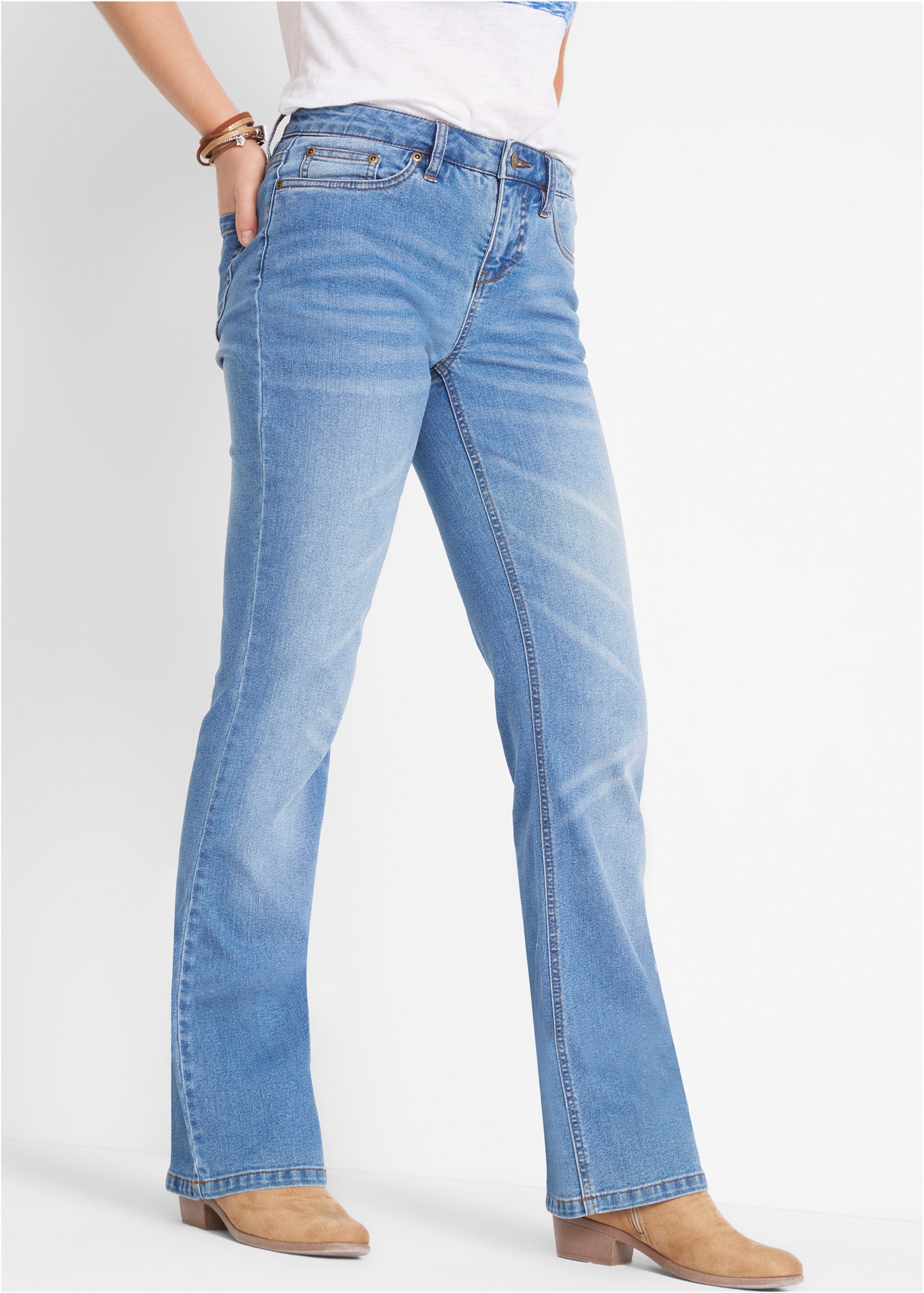 Image of bonprix Bootcut-Jeans Regular Fit, Five-Pocket-Style, leichte Used-Optik