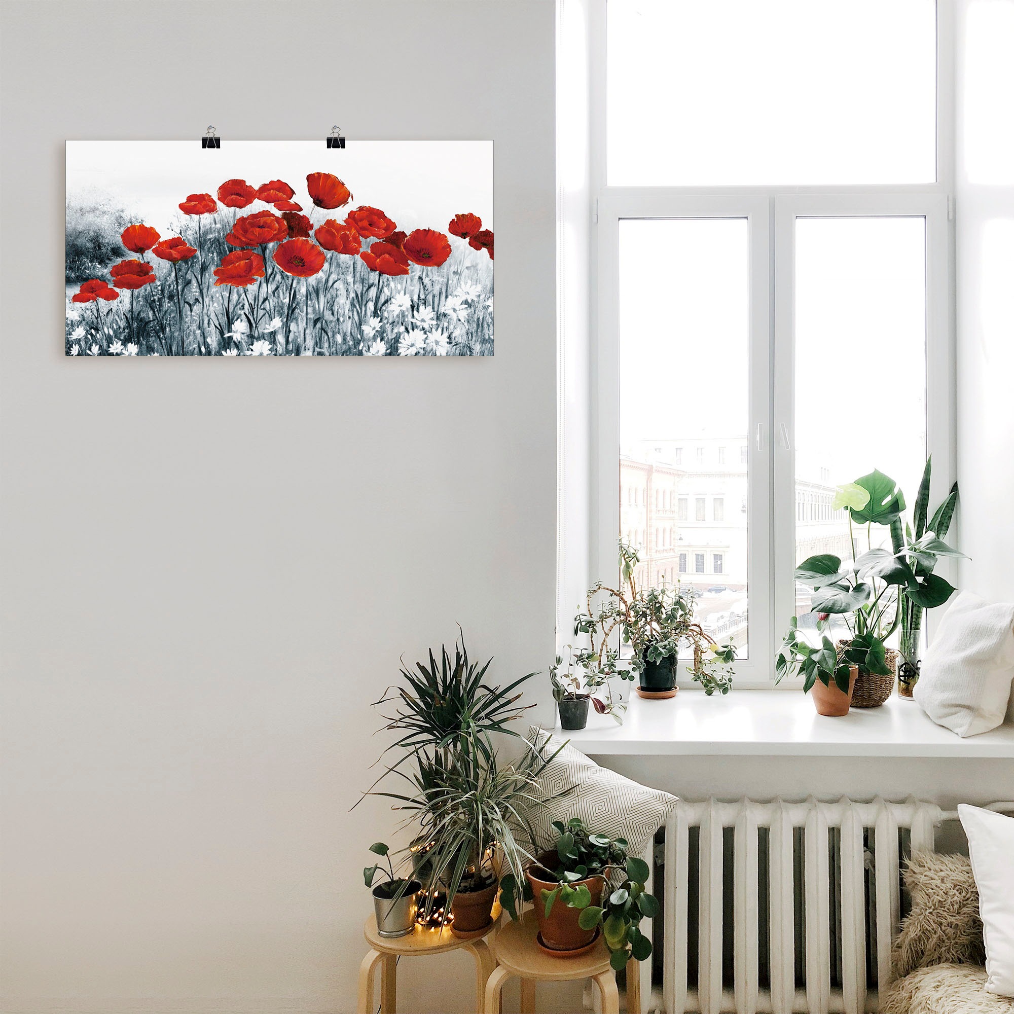 Image of Artland Wandbild »Roter Mohn im Feld«, Blumen, (1 St.), in vielen Grössen & Produktarten -Leinwandbild, Poster, Wandaufkleber / Wandtattoo auch für Badezimmer geeignet bei Ackermann Versand Schweiz