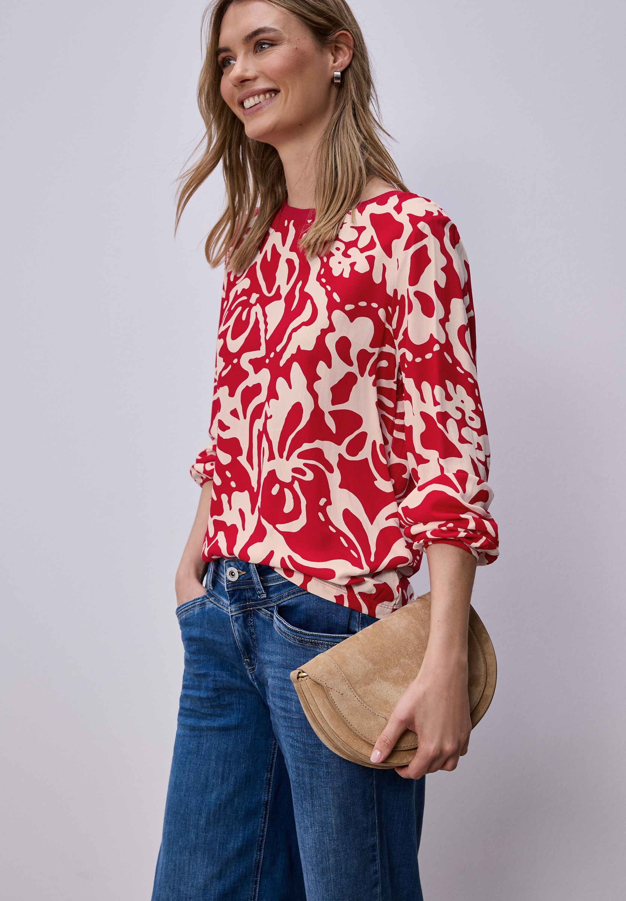 Image of STREET ONE Langarmshirt mit floralem Muster