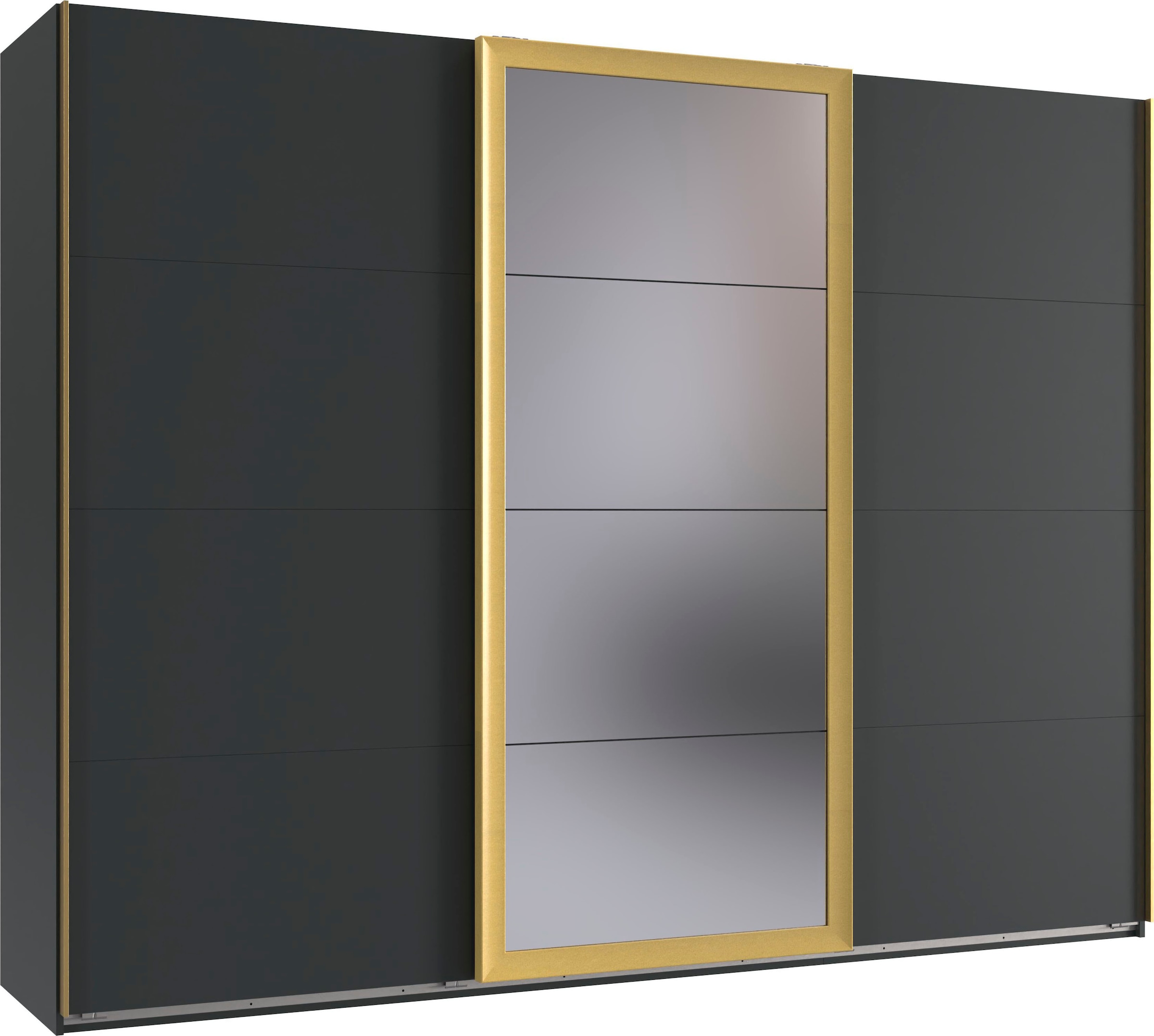 Image of Wimex Schwebetürenschrank "Katar, Kleiderschrank erhältlich in den Breiten 225cm und 270cm" inkl. Spiegel, Akzente in Gold