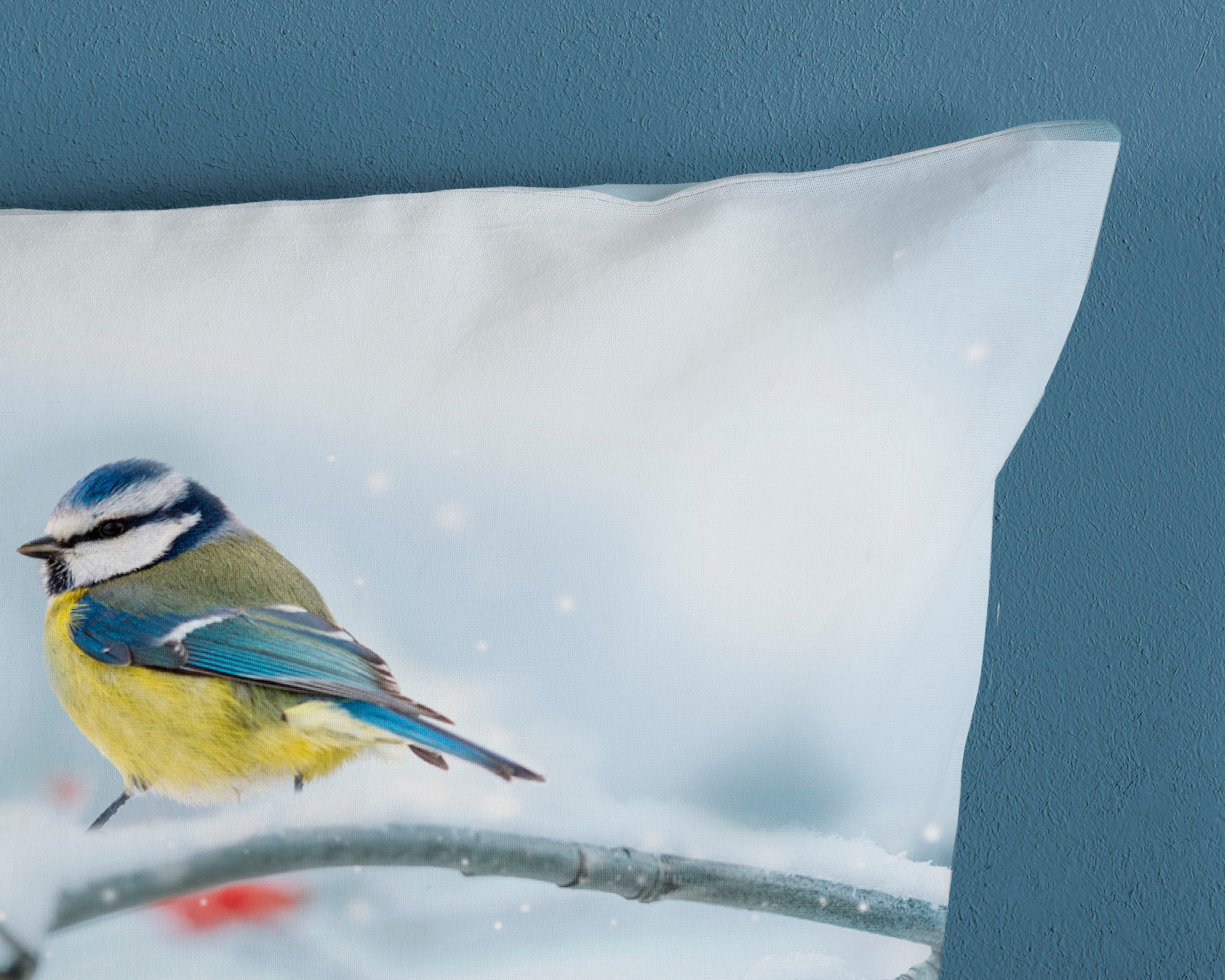 good morning Wendebettwäsche »Crisp«, 100% Baumwolle, 135x200, Reissverschluss, Wendeoptik, Vogel, Winter