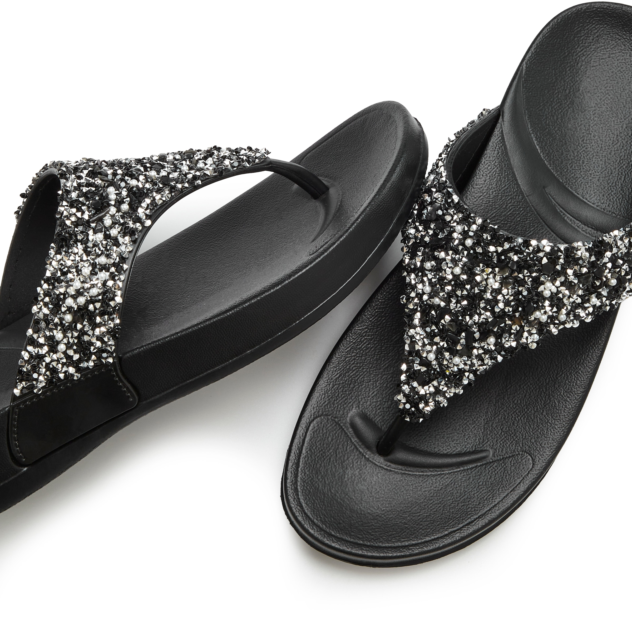 Vivance Séparateur d'orteils de bain »Flip Flop, Badelatsche, Badeschuhe, Pantolette, Zehentrenner,«  Sommerschuh mit modischem Glitzerdetail VEGAN