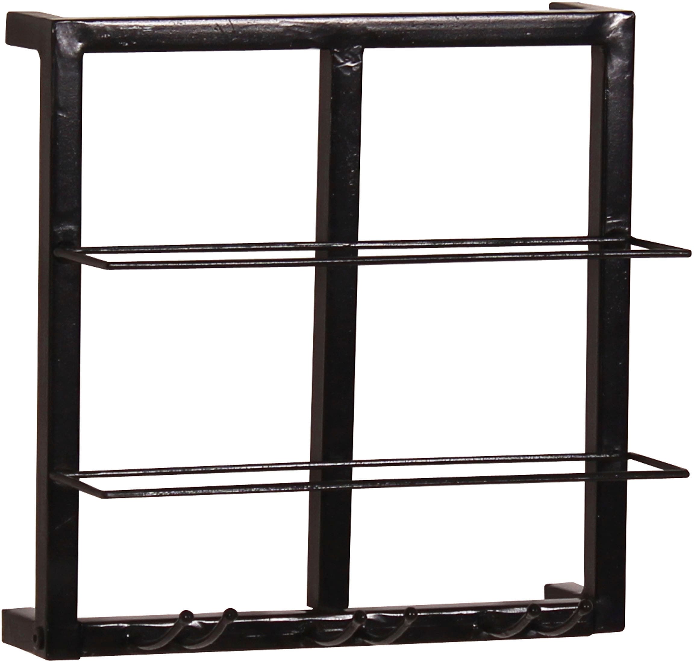 SIT Wandregal »Asti 3-teilig aus Metall für 4 Flaschen & 9 Gläser – Antikschwarz« 2 Weinregale & 1 Gläserregal für flexible Wandgestaltung