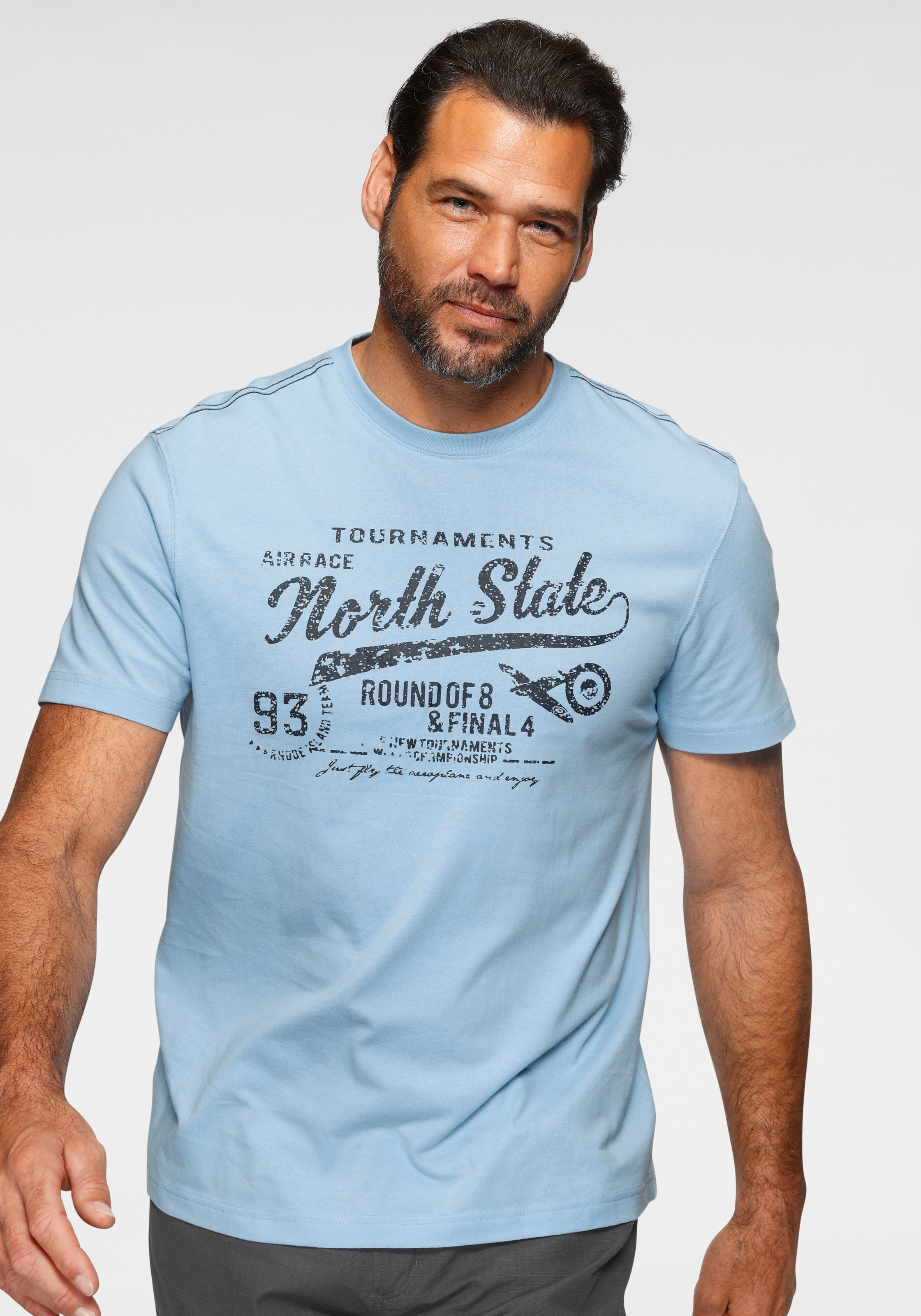 Image of Mans World T-Shirt Kurzarm, bedruckt, Rundhalsausschnitt, aus Single Jersey