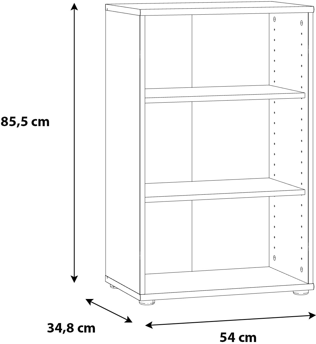 FORTE Étagère »Tempra, Mehrzweckregal Höhe  85,5cm, 2 Ablageböden« largeur env. 54 cm