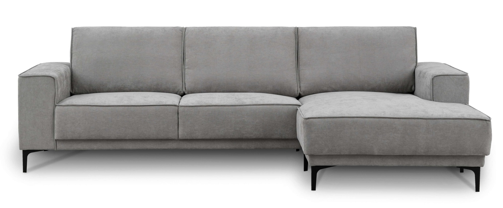 Places of Style Ecksofa »Polsterecke Oland, Struktur, Flachgewebe, Luxus-Microfaser, Boucle«, L-Form, 280 cm, Wellenunterfederung, Skandi-Design, Metallfüsse