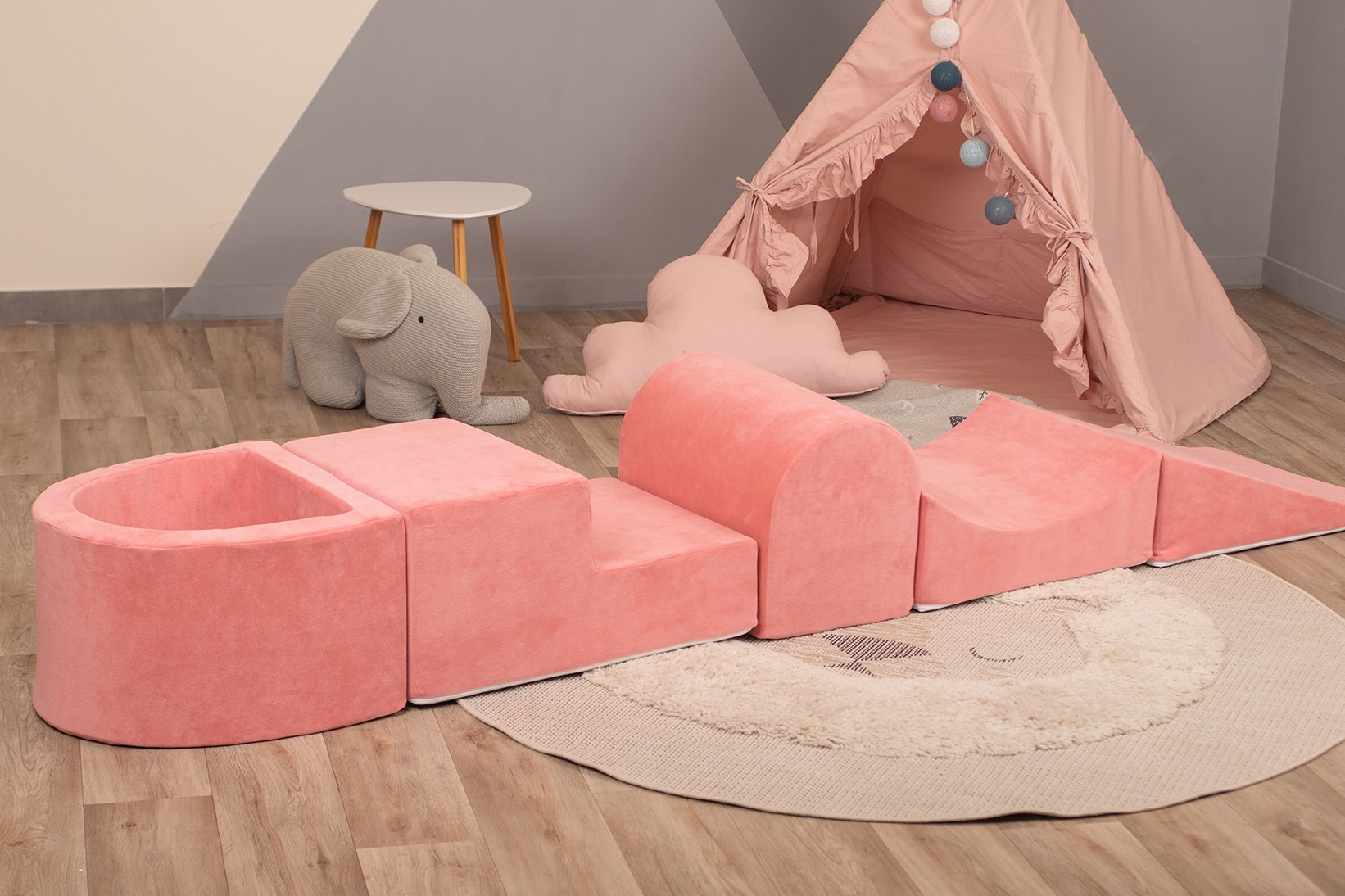 Knorrtoys® Bällebad »Soft, Pink«, (5 tlg.), mit Spielblöcken; Made in Europe