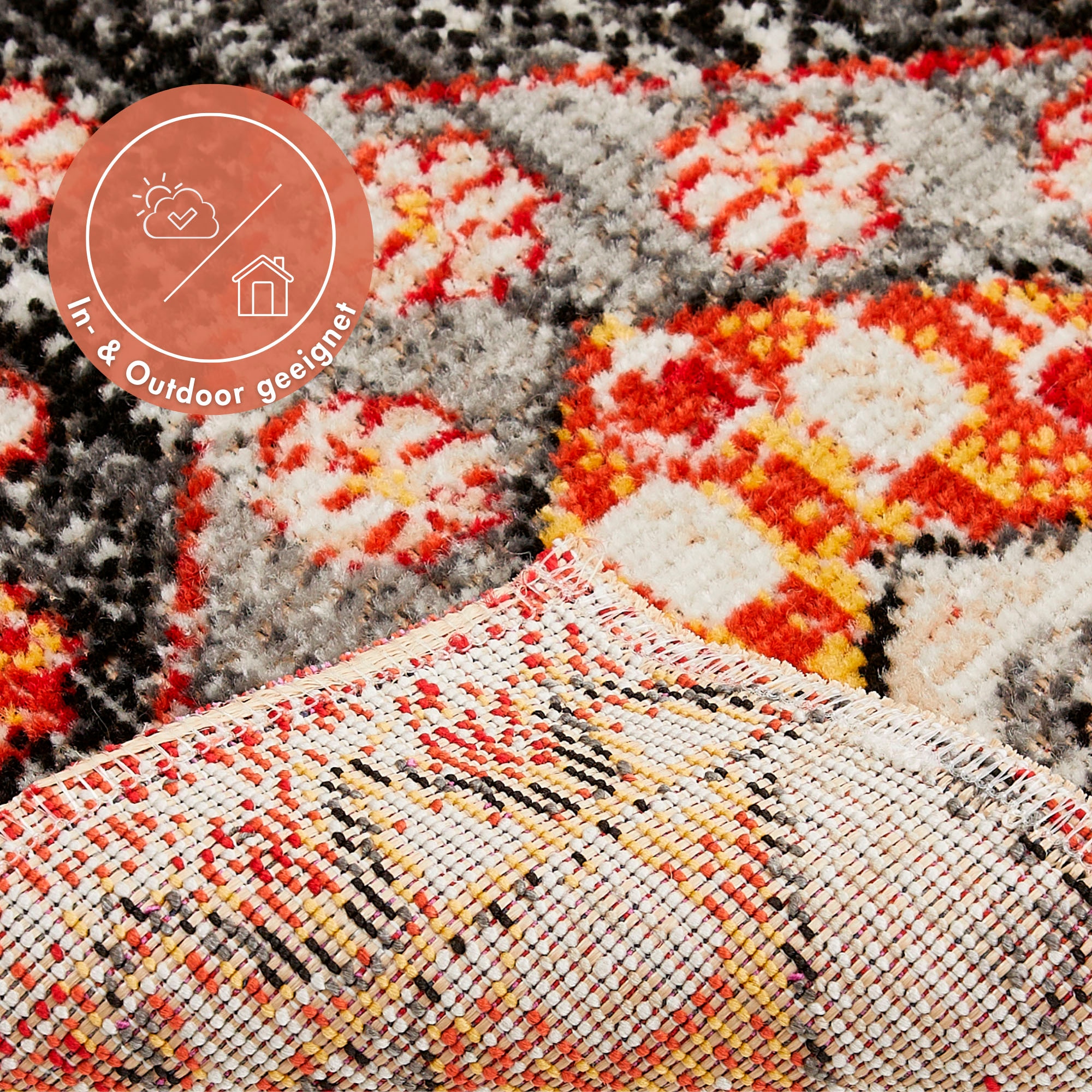 Andiamo Teppich »Colore«, rechteckig, 6 mm Höhe, verschieden Designs, In- und Outdoor geeignet, Wohnzimmer