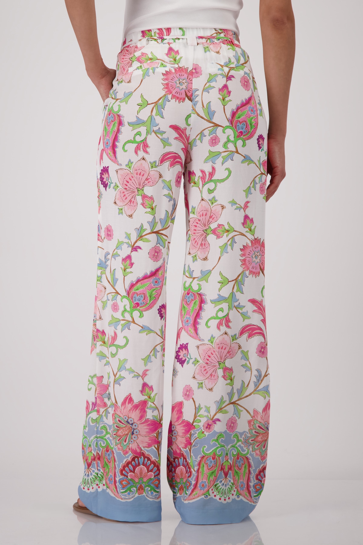 Monari Pantalon palazzo »Hose Pia reg. Blumendruck«  coupe régulière avec motif floral
