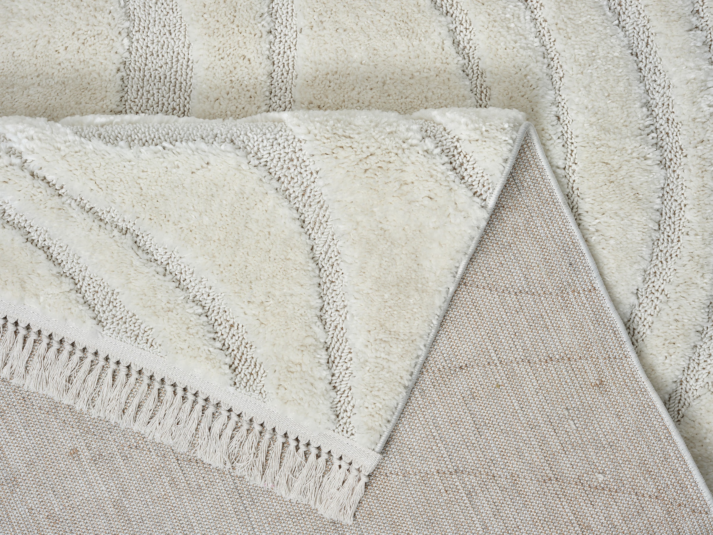 homsy by Ana Johnson Tapis »Waavy mit Fransen, Wellen Design« Rectangulaire 20 mm Höhe Boho, 3D Optik, Scandi, Hoch-Tief, Wohnzimmer, Schlafzimmer