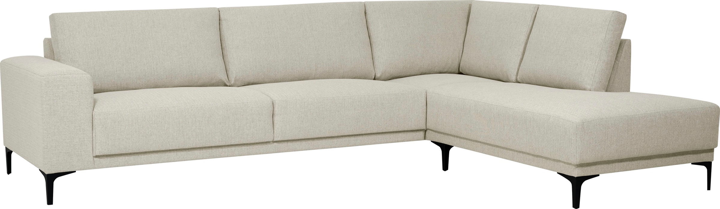 GOODproduct Ecksofa »Xander, L-Form« Breite 289 cm, Webstoff, Soft-Touch Chenille, schwarze Metallfüsse
