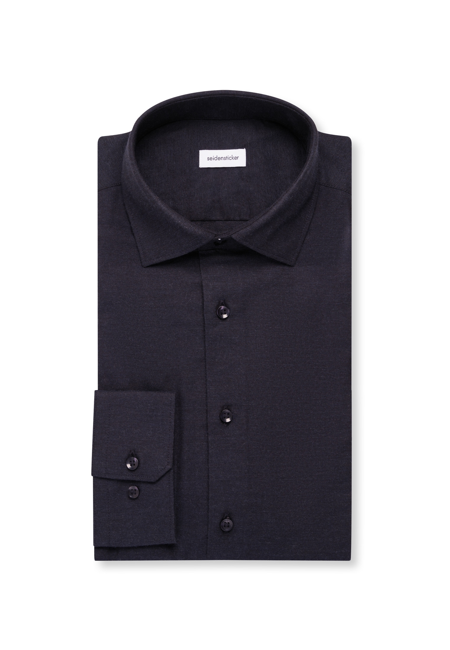 seidensticker Flanellhemd »Schwarze Rose« Slim 1/1 Kentkragen Uni