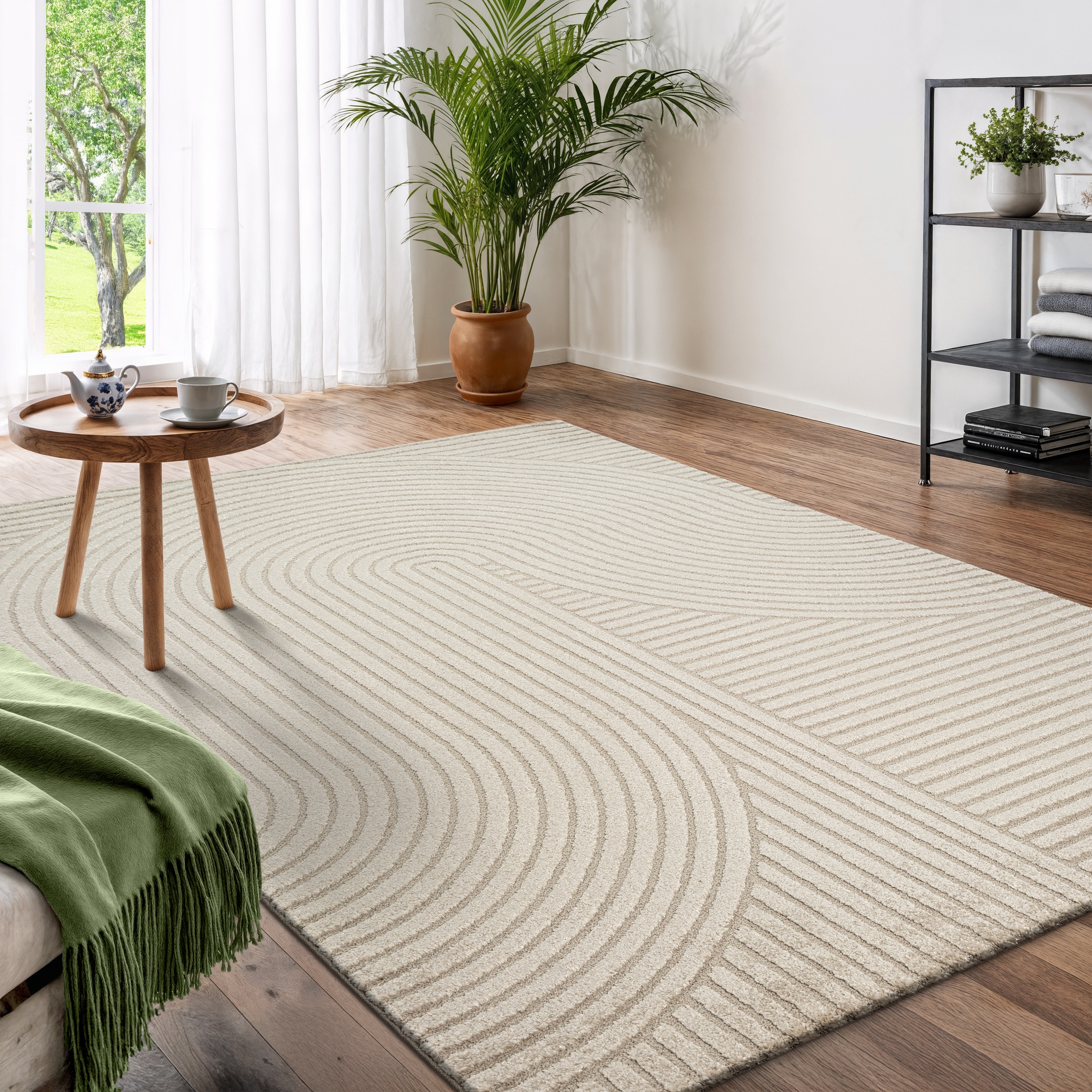 Image of GOODproduct Designteppich "Eliaan 3D Optik/Hoch-Tief Effekt" rechteckig 14 mm Höhe hohe Flordichte und angenehm weich, Teppich Wohnzimmer Boho Design