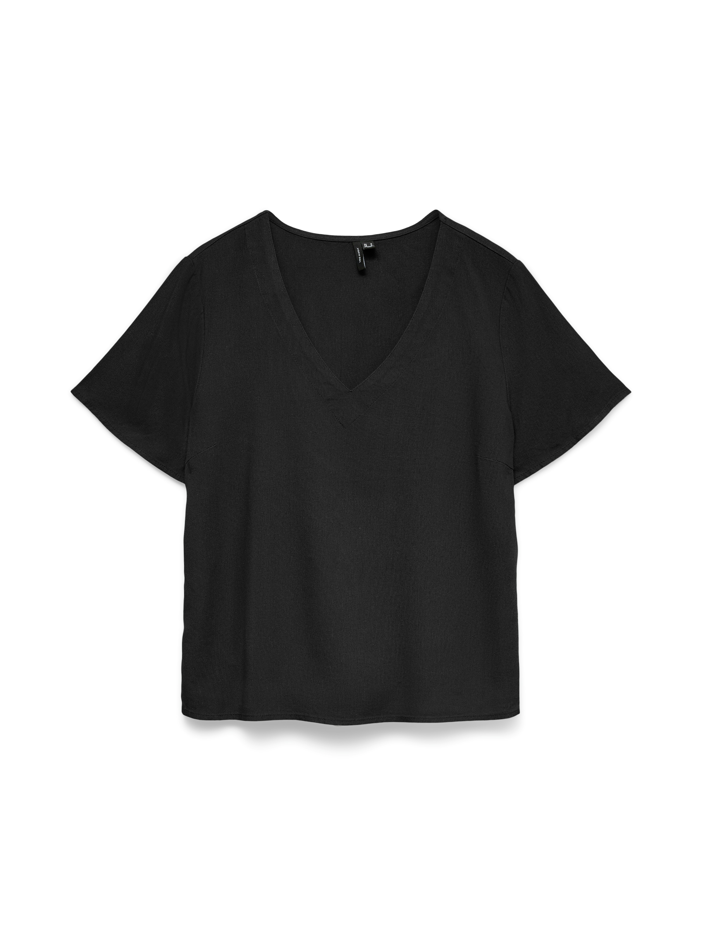 Image of Vero Moda Blusenshirt "VMMYMILO S/S V-NECK TOP WVN GA" mit klassischem Schnitt