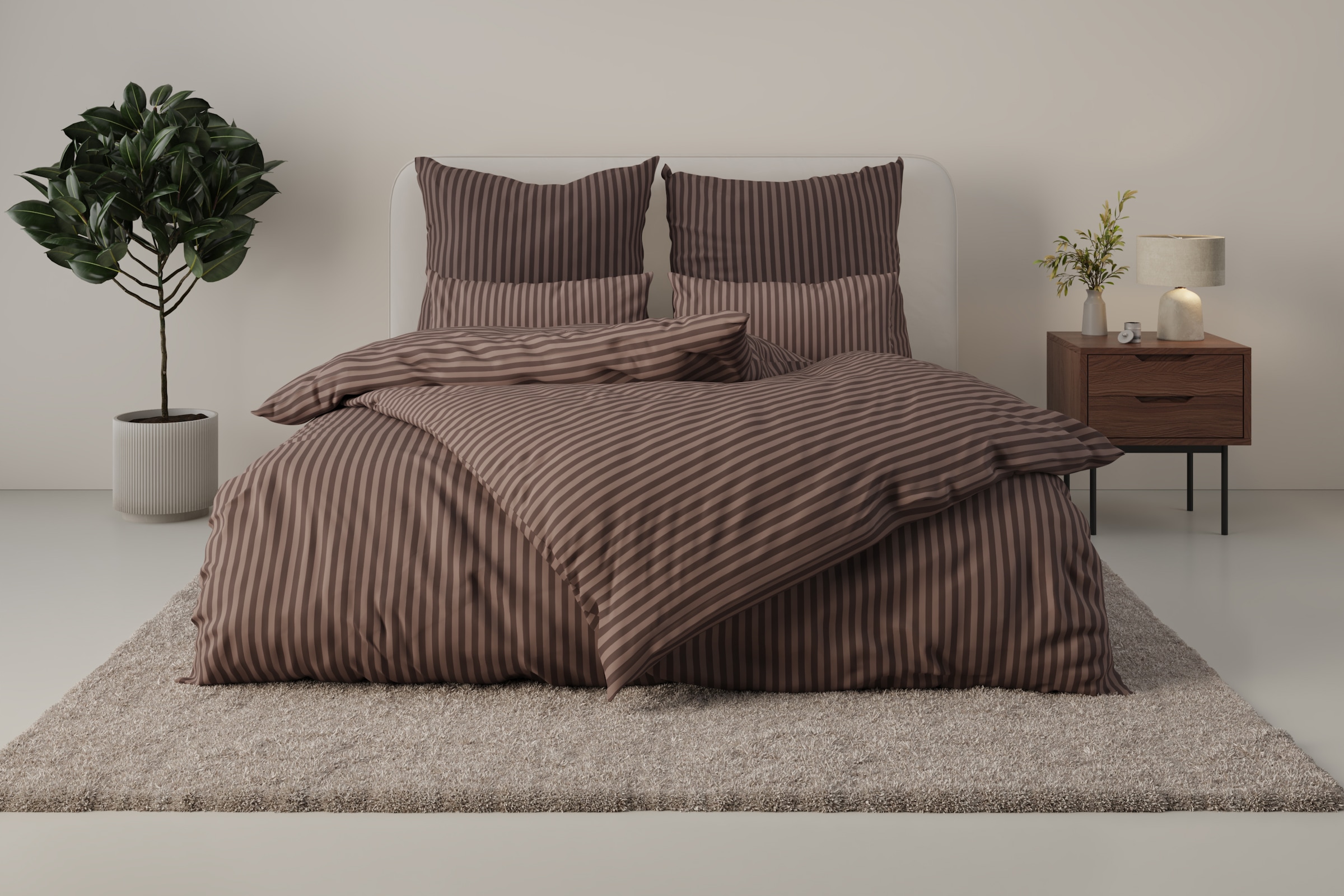 Image of Bruno Banani Bettwäsche "Jassen" 2 moderne Bettwäsche aus Baumwolle, Streifen-Design, mehrere Qualitäten