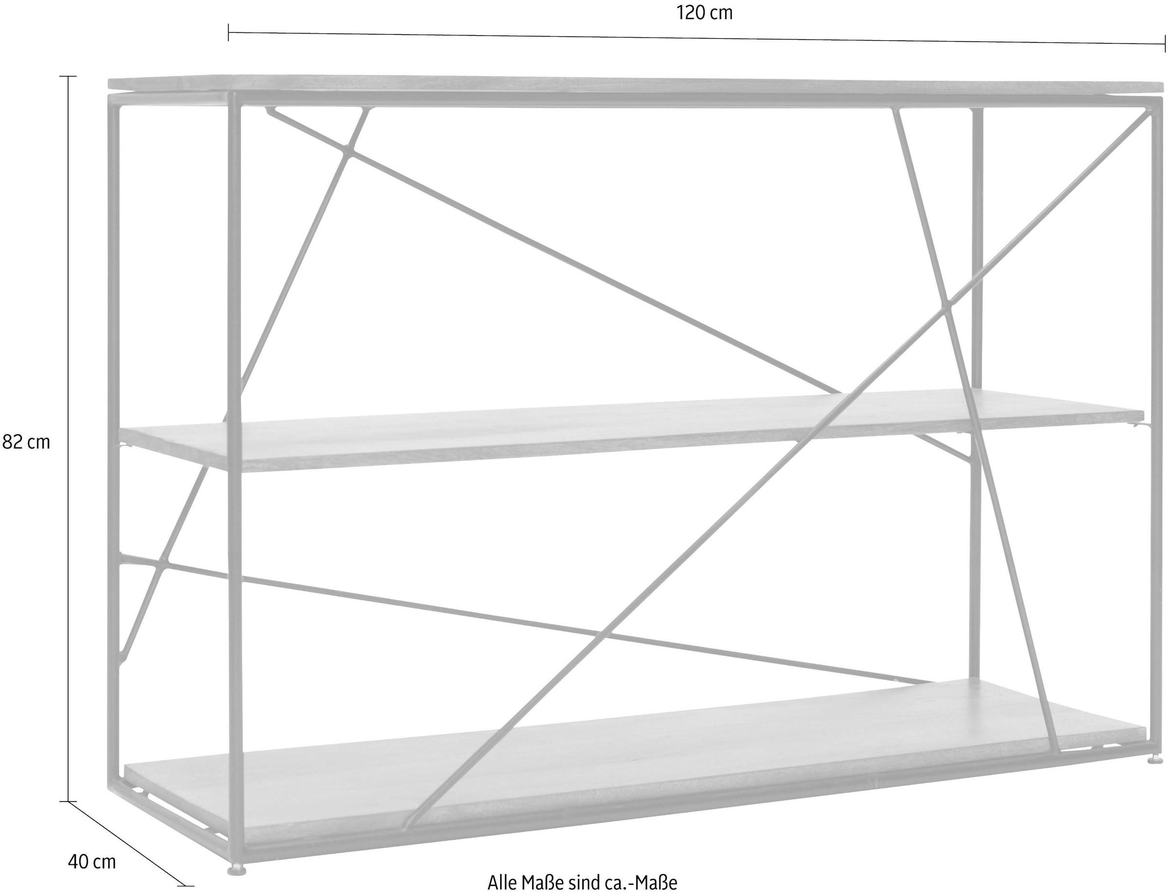 SIT Regal »T-Nest Shelf Small Mangoholz Metall 120 cm Industrial Design« Mangoholz mit Metallgestell im Industrial Design