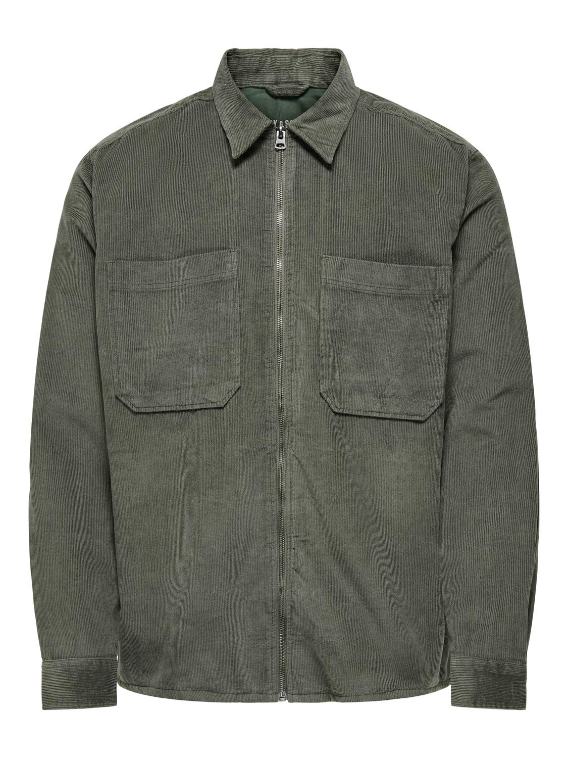 ONLY & SONS Langarmhemd »ONSALP 14W RLX 2PKT WASHD CORD LS ZIP«