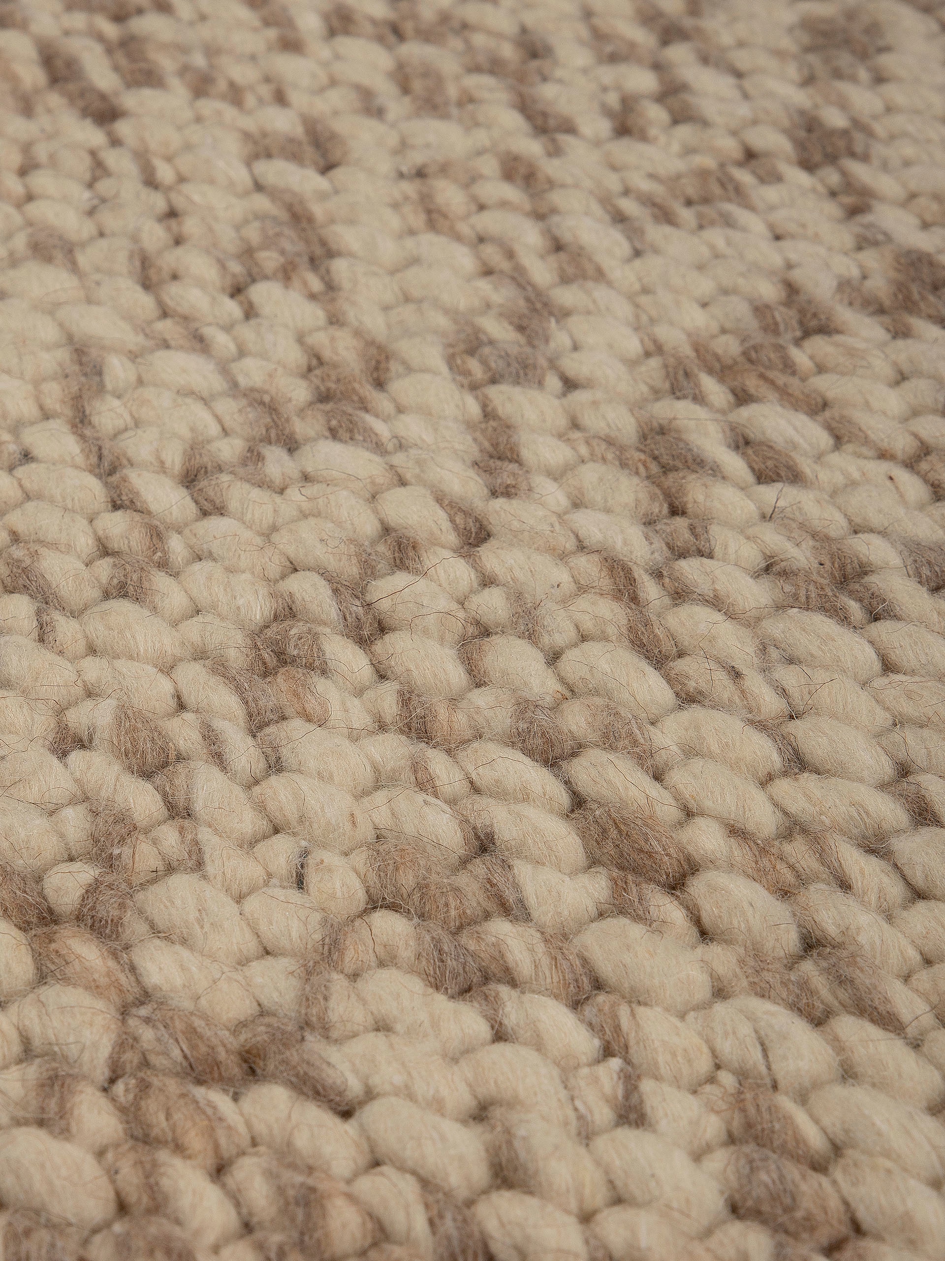 carpetfine Wollteppich »Sina«, rund, 14 mm Höhe, grobe Struktur, Zeitloses Design, reine Wolle, Wohnzimmer