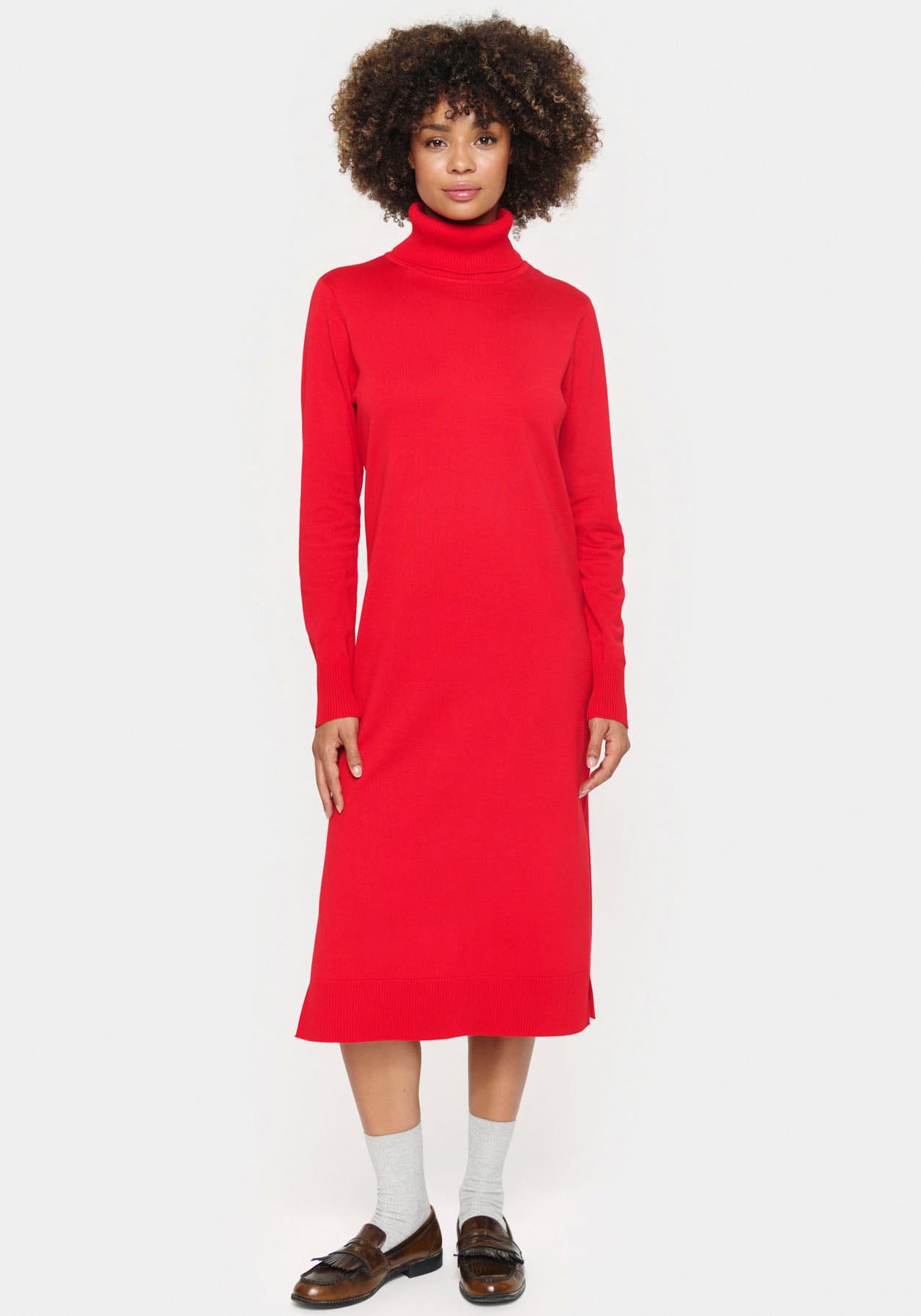 Image of Saint Tropez Strickkleid "MilaSZ Roll Neck Long Dress" Viskosemischung, Casual fit