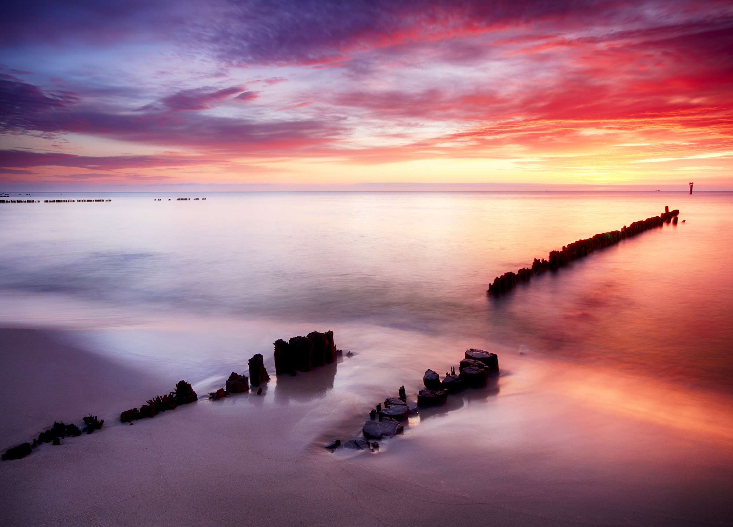 Image of Papermoon Fototapete "Ocean Beach at Sunset" glatt