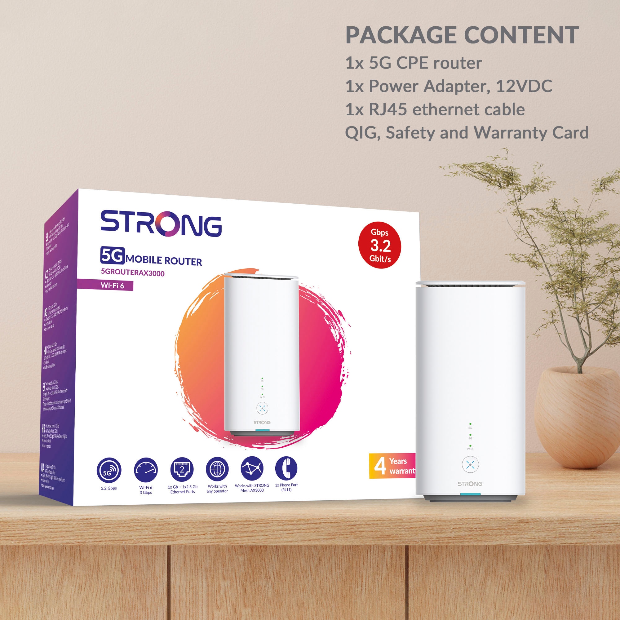 Strong 4G/LTE-Router »5G, LTE bis 3,2 Gbit/s, WLAN bis 3 Gbit/s, WiFi 6«