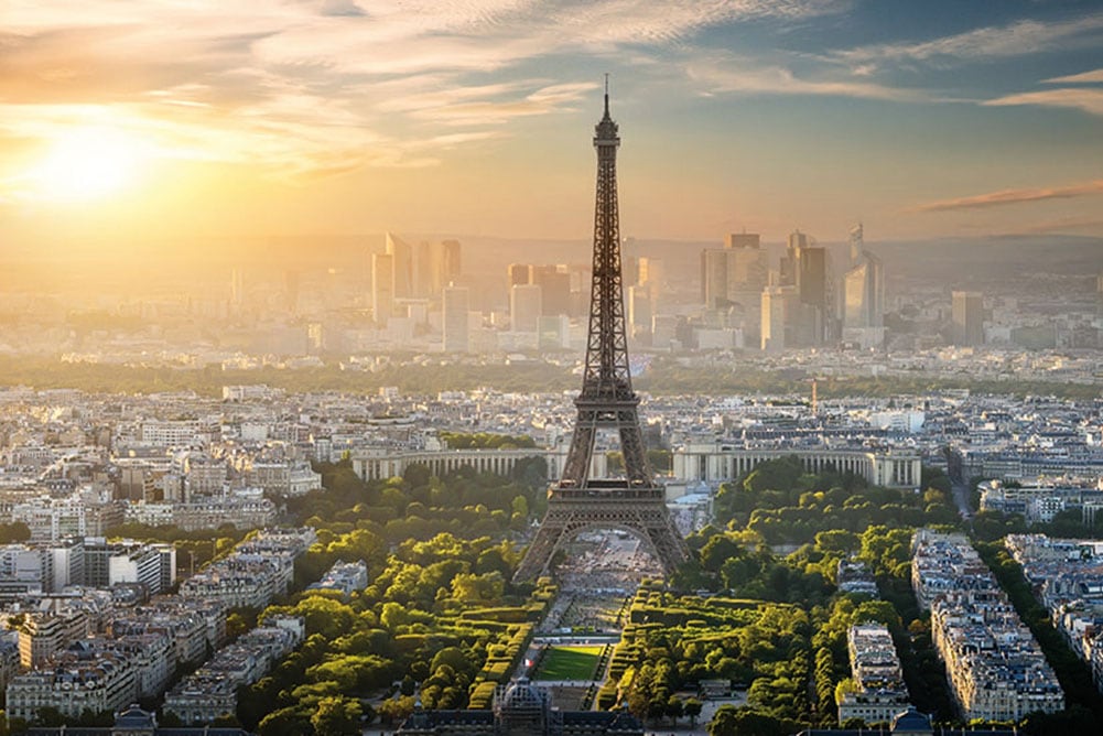 Image of Bönninghoff Leinwandbild "Wandbild EIFFELTURM 60x90 cm – Leinwandbild Keilrahmen Deko modern" Frankreich Paris Sonnenuntergang Stadt 1 Stk. tlg. auf Keilrahmen gespannt