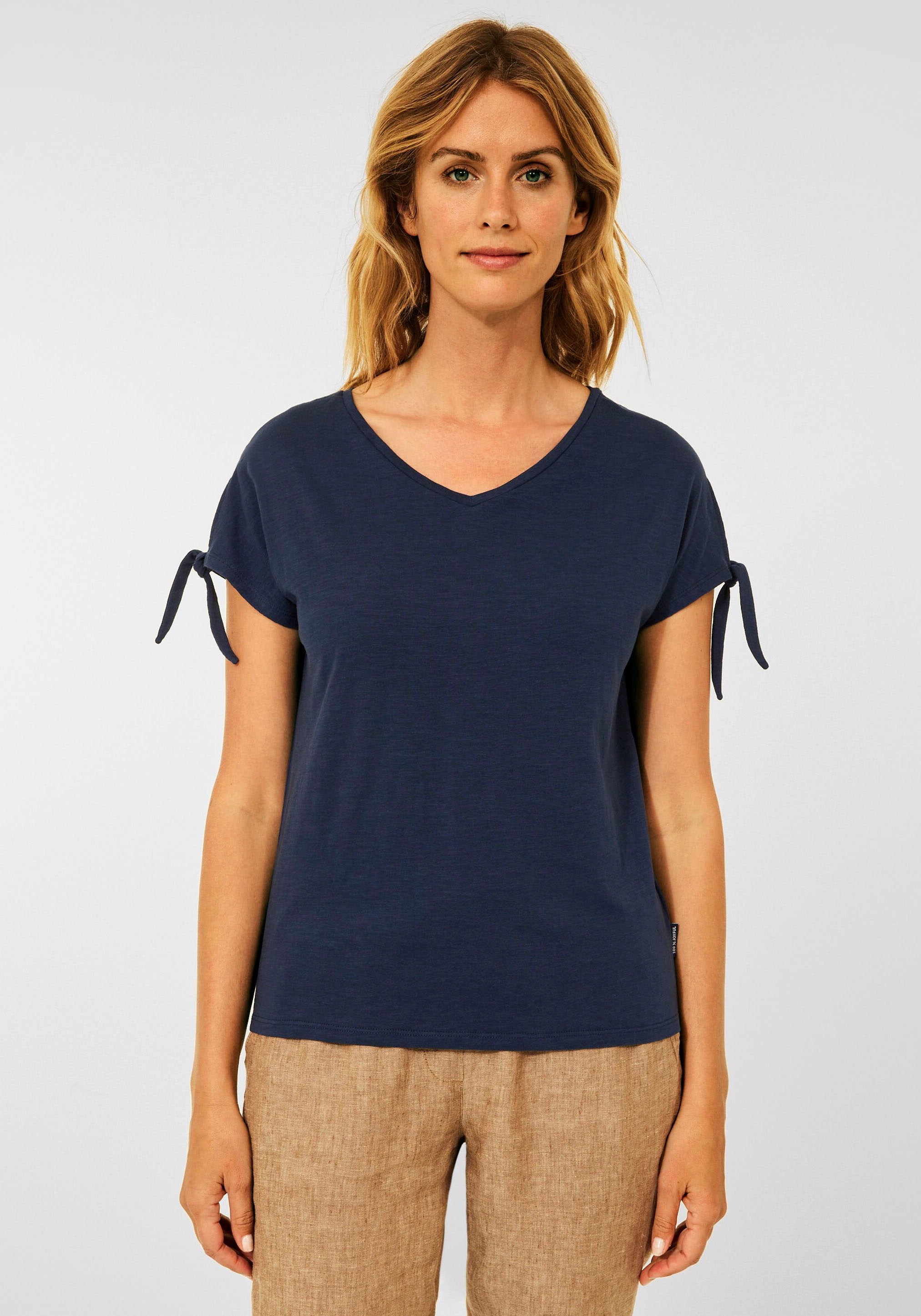 Image of Cecil V-Shirt, mit geschlitzten Ärmeln zum Knoten bei Ackermann Versand Schweiz