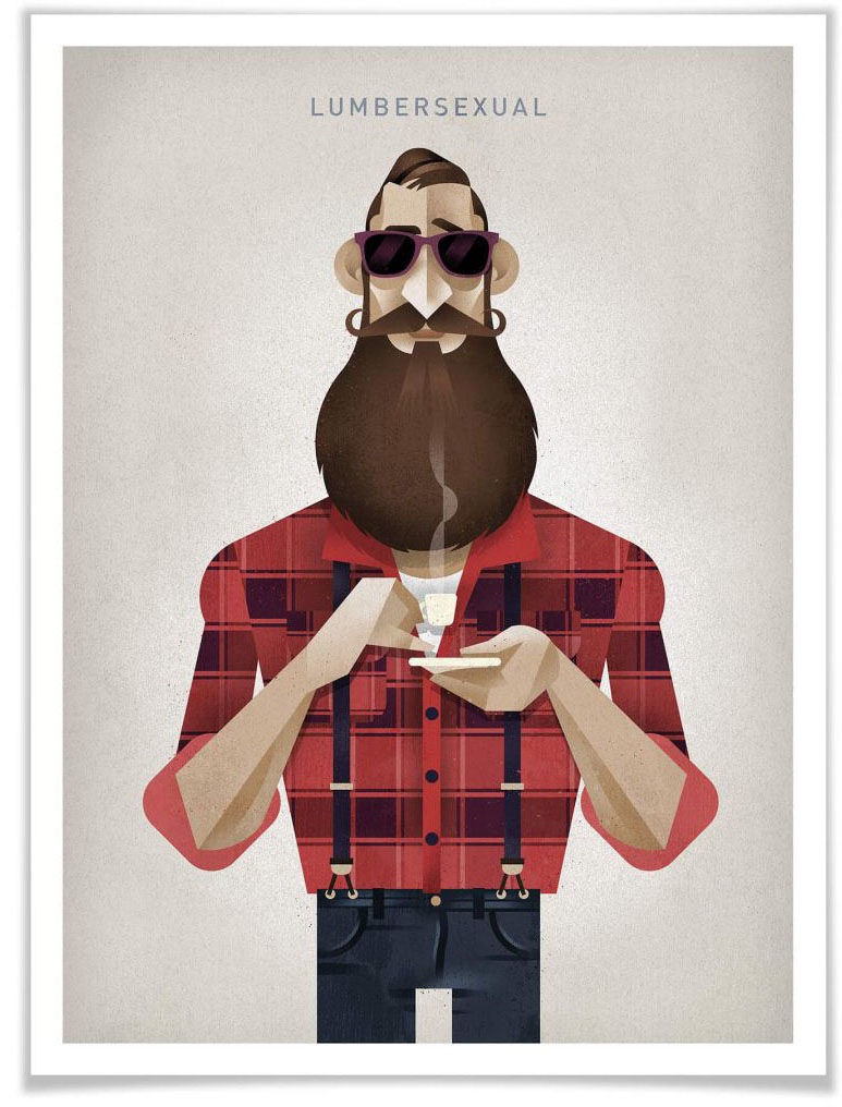 Image of Wall-Art Poster »Lumbersexual«, Schriftzug, (1 St.), Poster, Wandbild, Bild, Wandposter bei Ackermann Versand Schweiz