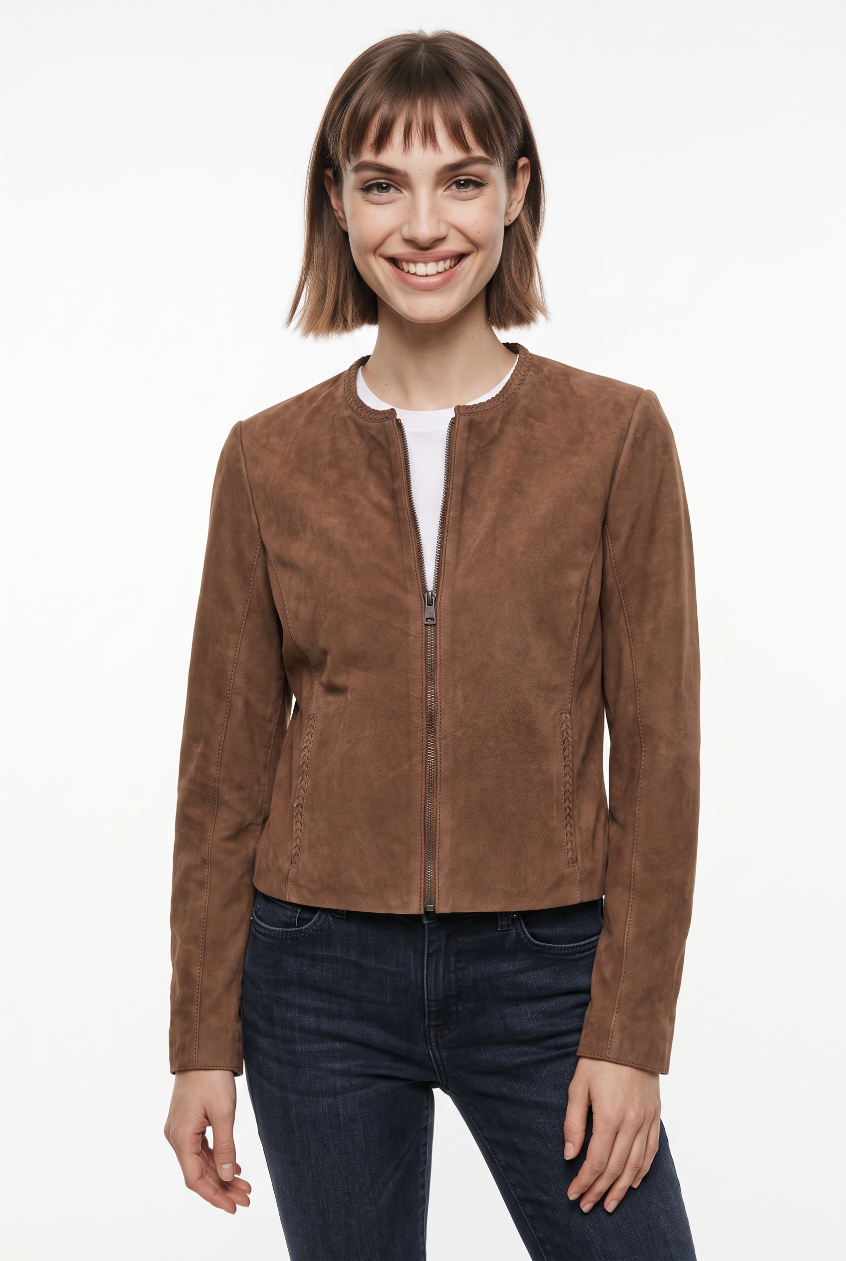 Image of Mauritius Lederjacke "MWZainu" Kurzjacke mit geflochtenen Details