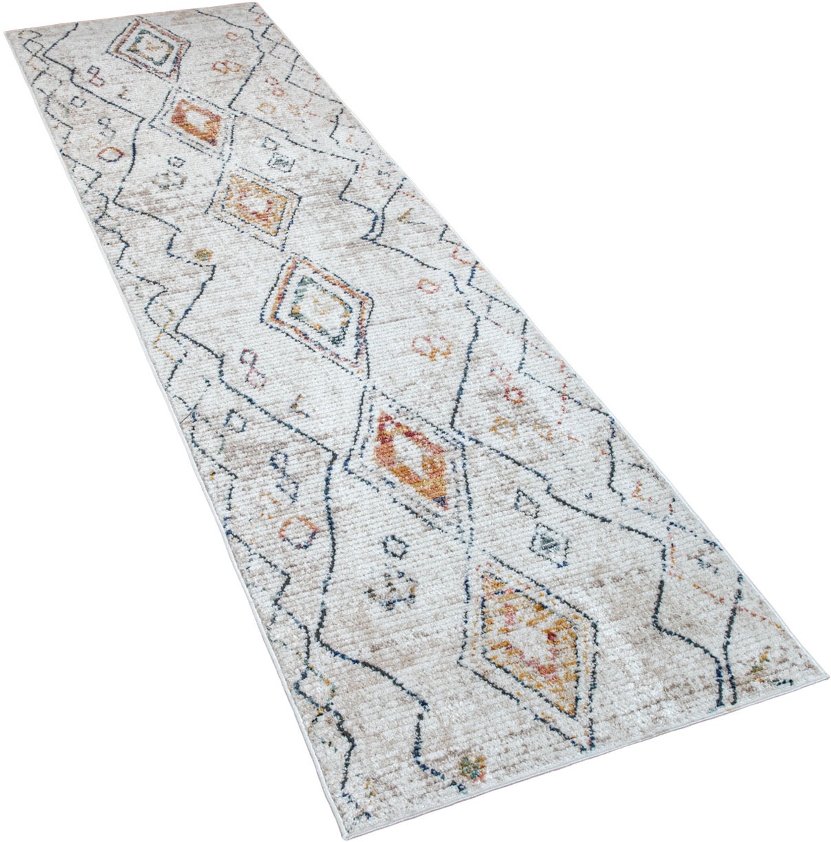 Image of Paco Home Läufer »Kayacik 572«, rechteckig, 8 mm Höhe, Teppich-Läufer, Kurzflor, Rauten Muster, ideal im Flur & Schlafzimmer bei Ackermann Versand Schweiz