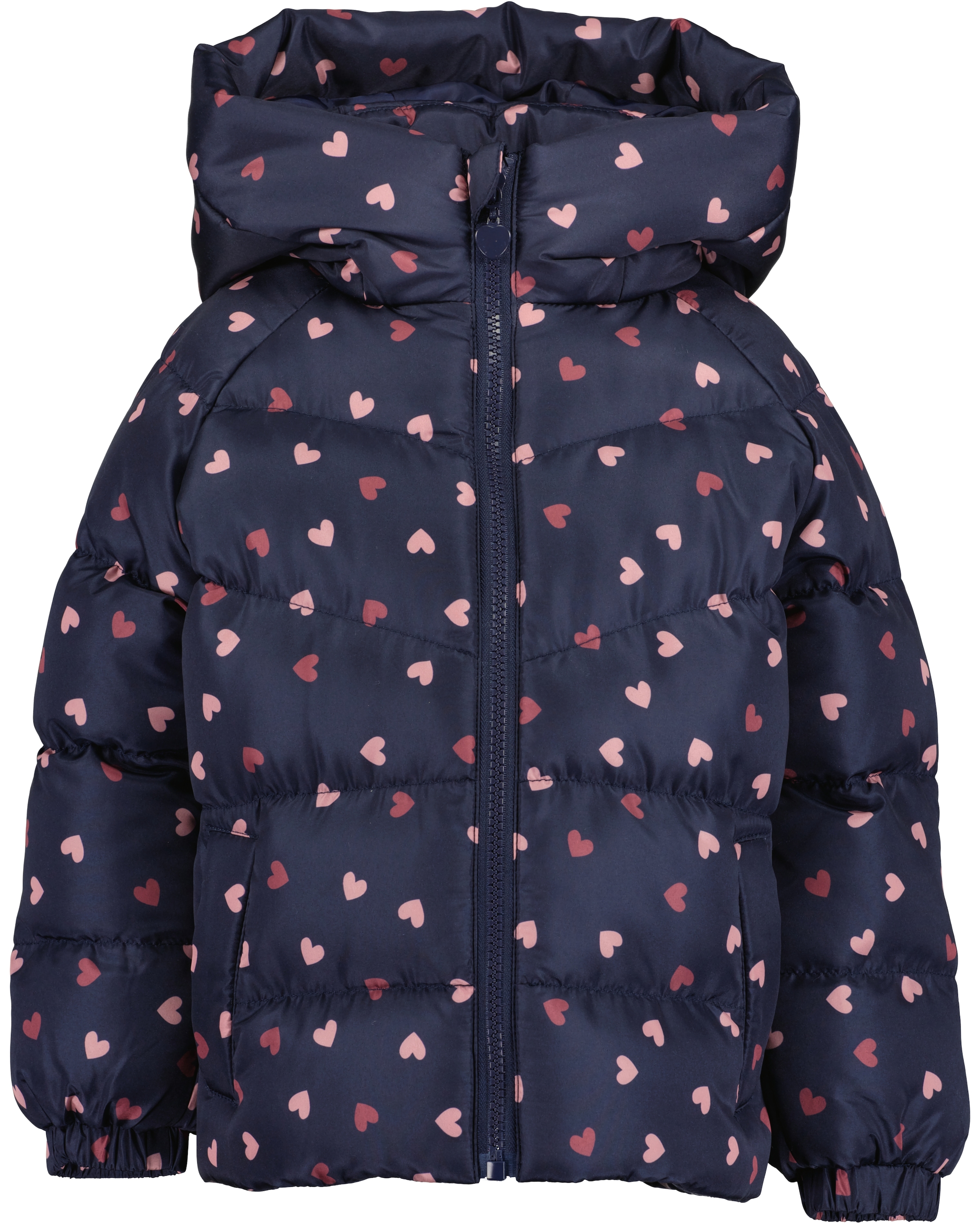 Blue Seven Steppjacke, mit Kapuze, im süssen Herzen-Alloverprint