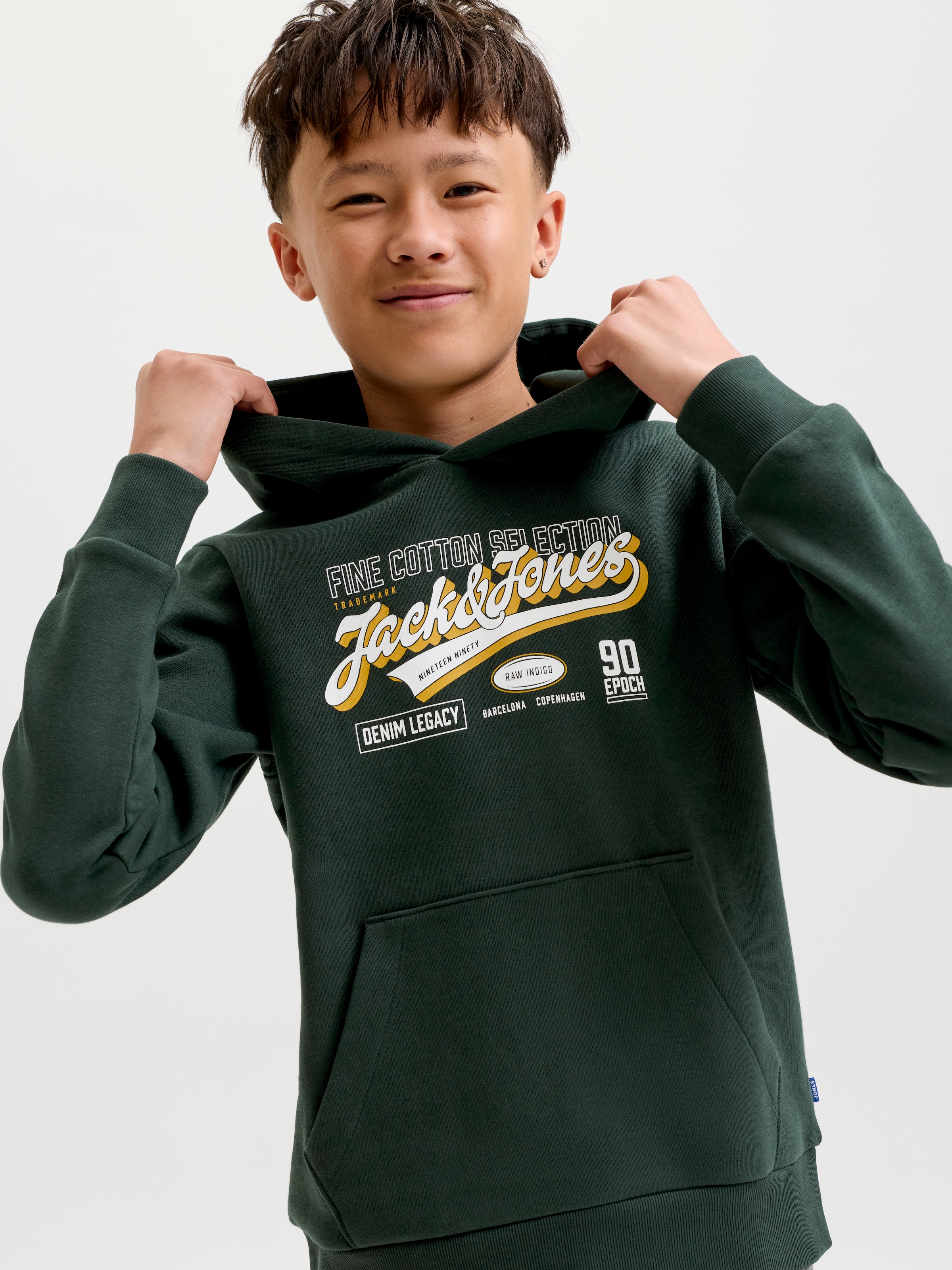 Jack & Jones Junior Kapuzensweatshirt »JJELOGO SWEAT HOOD 2 COL AW26 SN JNR«, Baumwolle, regular fit
