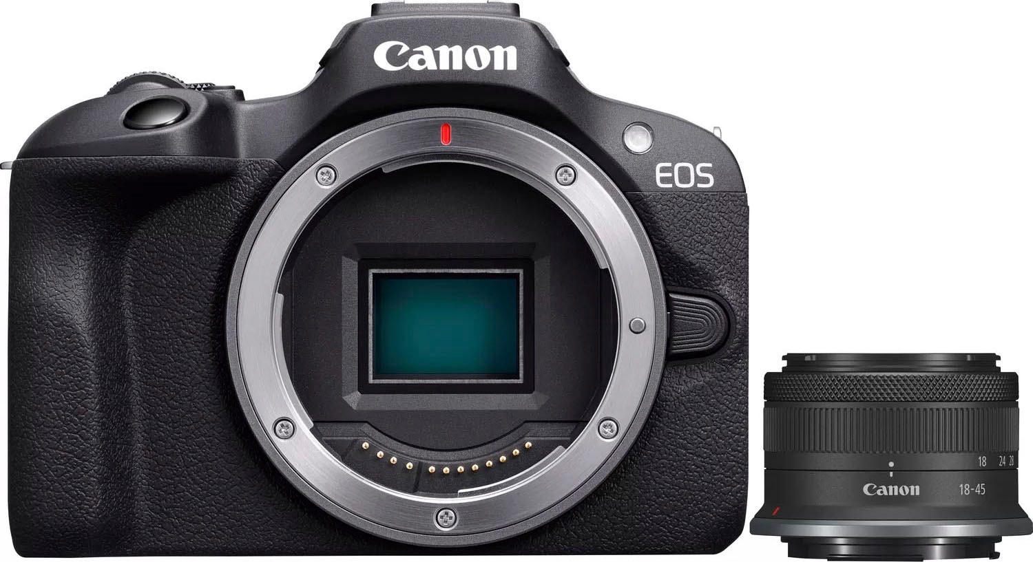 Canon Systemkamera "EOS R100 + RF-S 18-45mm F4.5-6.3 IS STM Kit" RF-S 18-45mm F4.5-6.3 IS STM, 24,1, Bluetooth WLAN