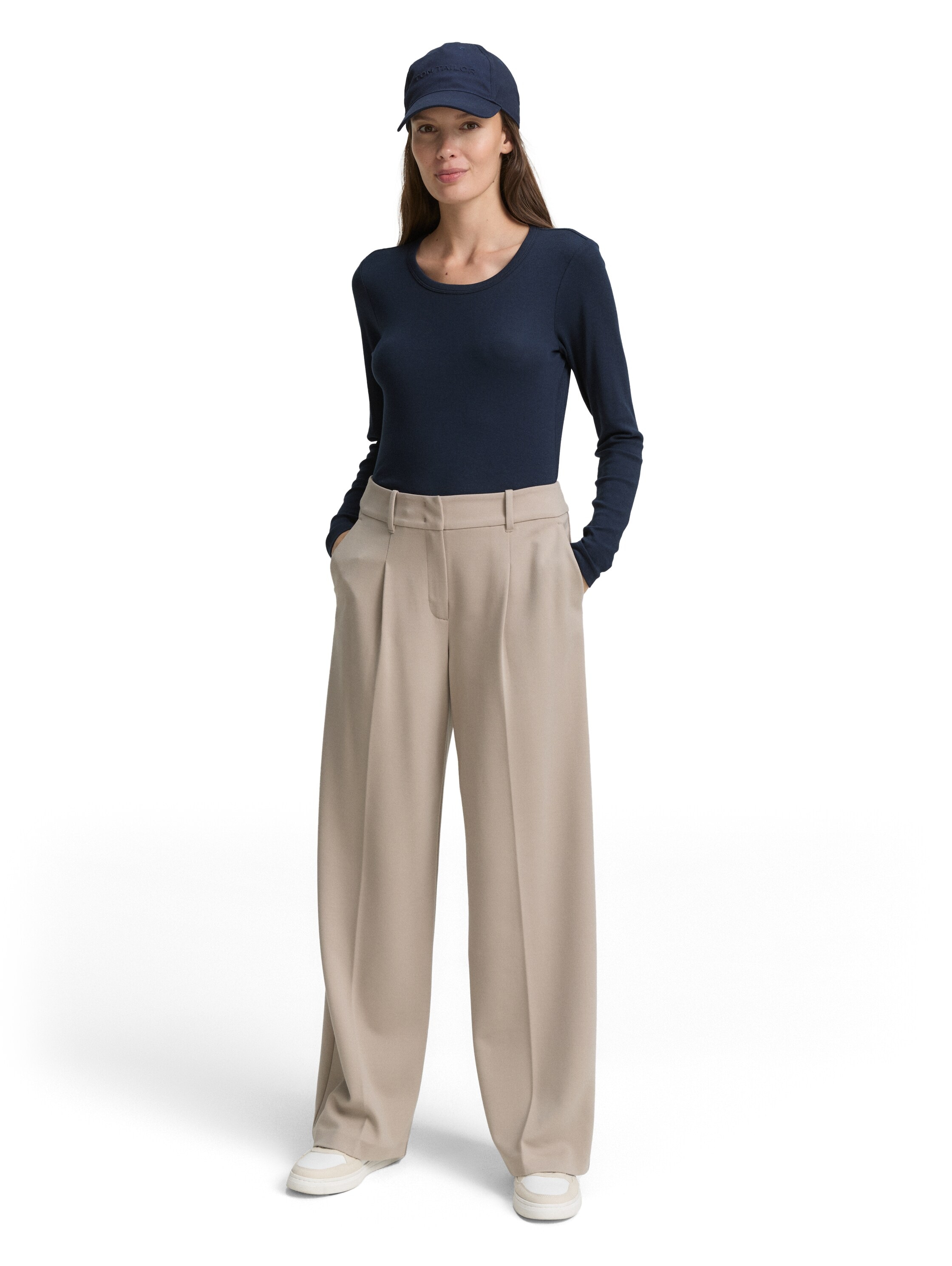 TOM TAILOR Langarmshirt, mit Rundhalsausschnitt und Stretch