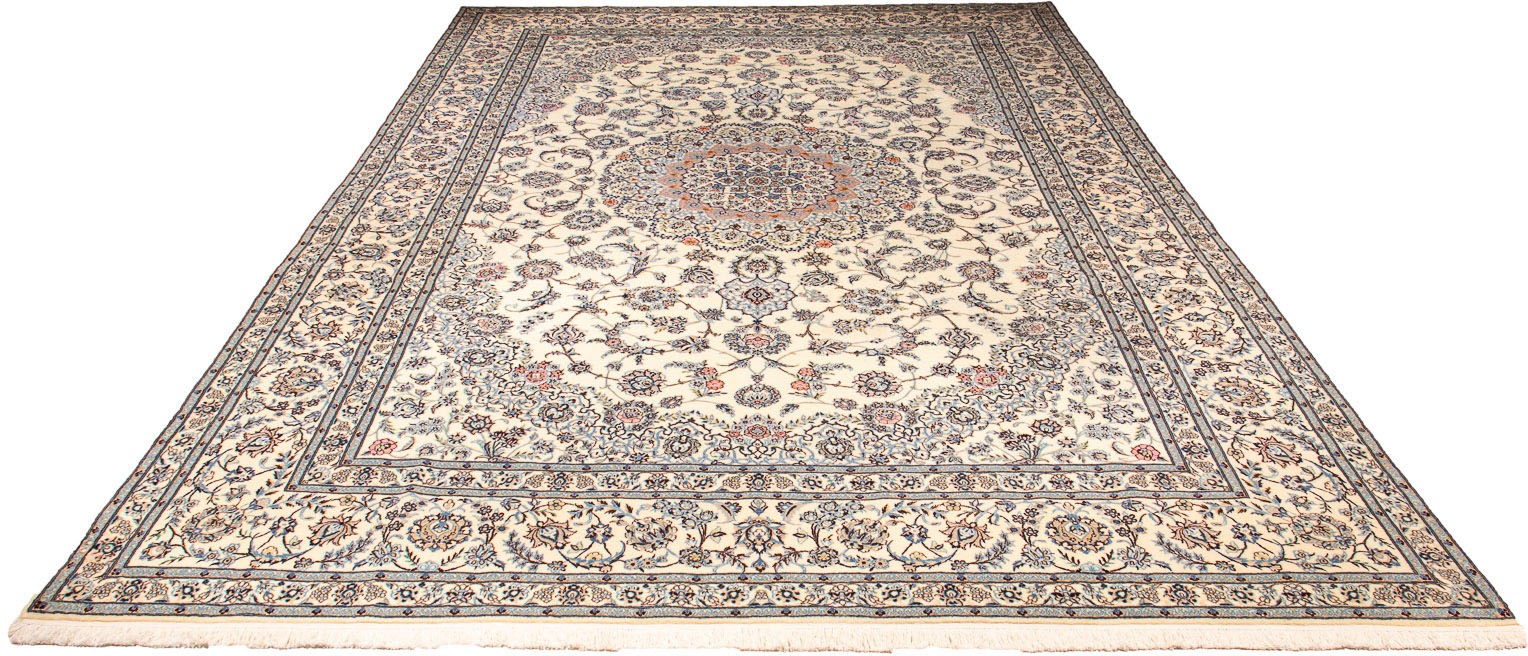 Image of morgenland Orientteppich »Perser - Nain - Premium - 398 x 257 cm - beige«, rechteckig, 6 mm Höhe, Wohnzimmer, Handgeknüpft, Einzelstück mit Zertifikat bei Ackermann Versand Schweiz
