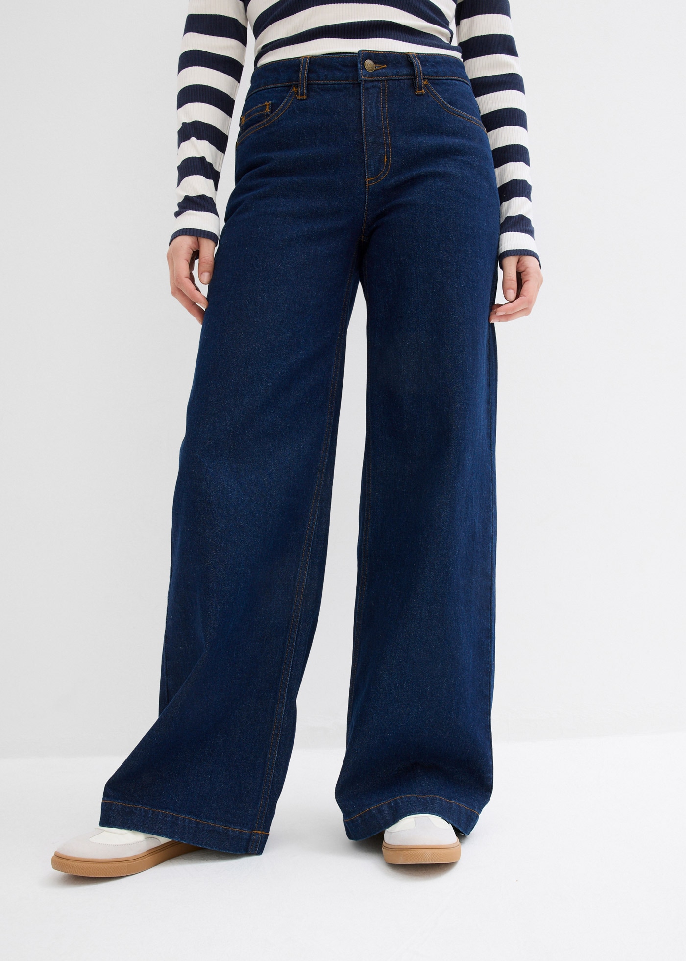 Image of bonprix Weite Jeans mittlerer Bund, mit Elasthan-Anteil, aus Baumwolle