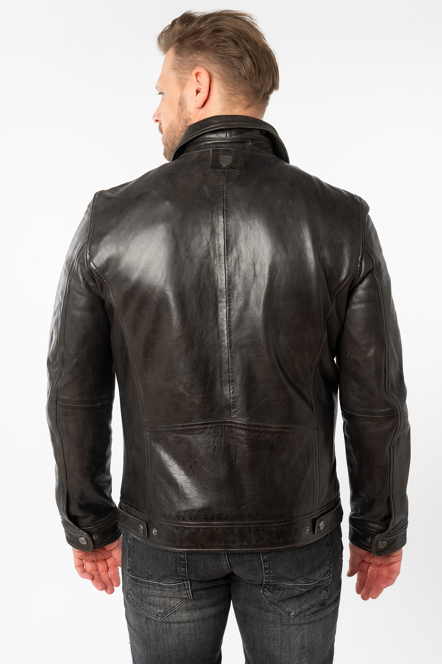 Mauritius Veste en cuir »MMBerink« mit Umlegekragen