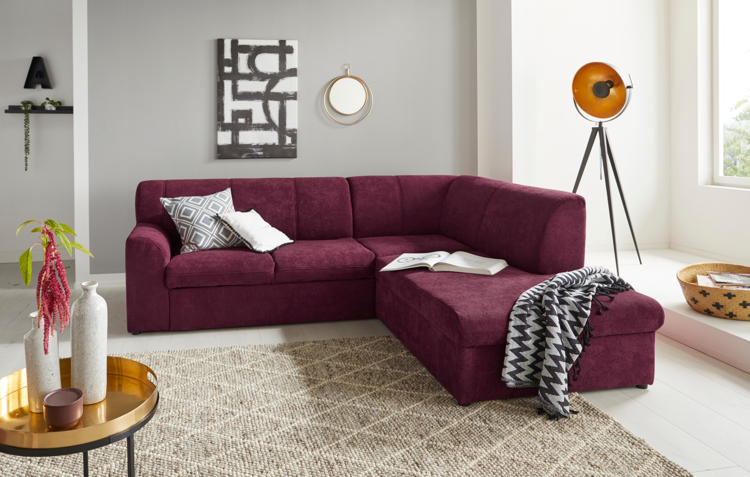DOMO collection Ecksofa »Topper L-Form«, mit Ottomane, wahlweise mit Schlaffunktion