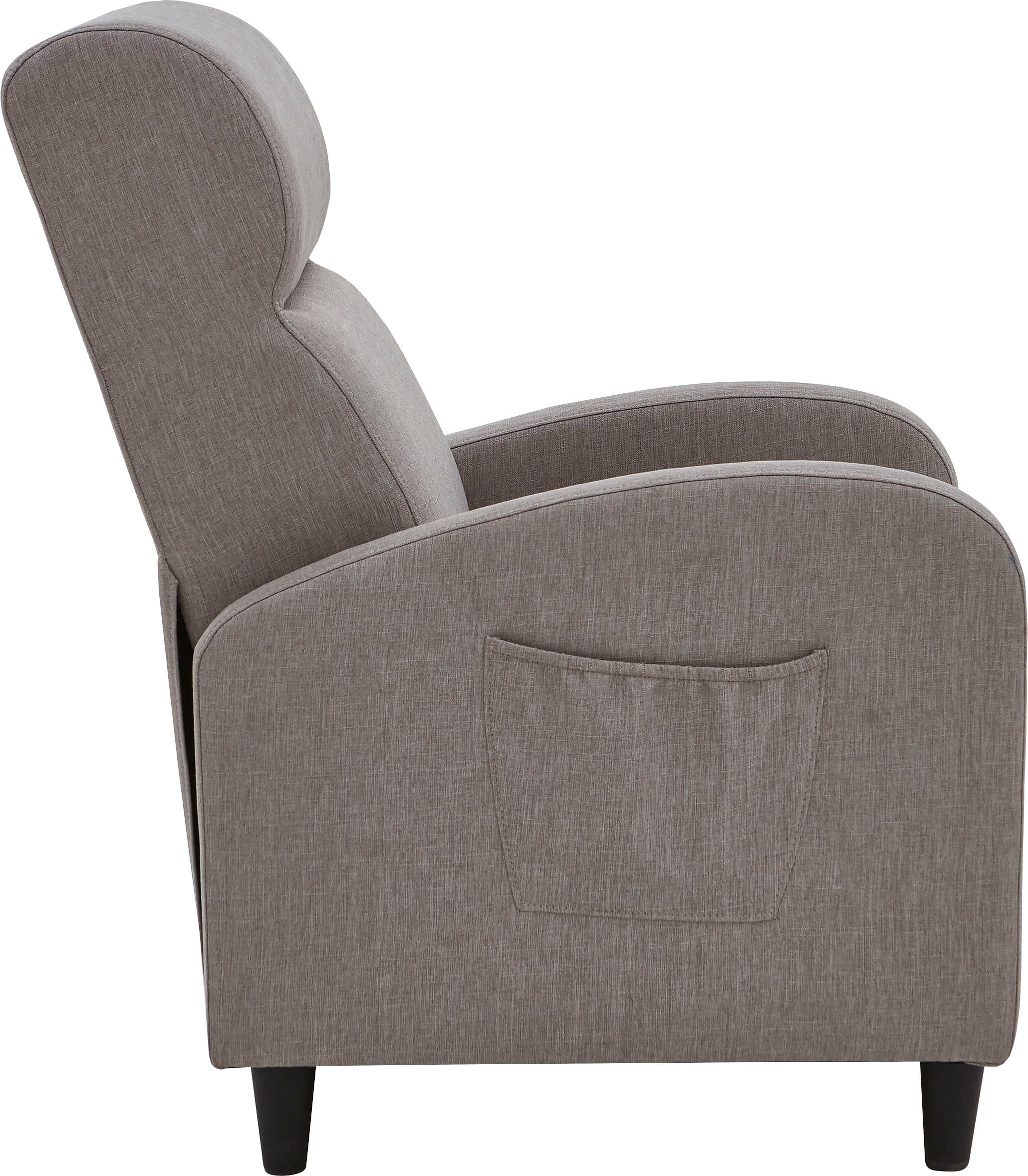 ATLANTIC home collection Relaxsessel »Tom«, mit Relaxfunktion, inklusive seitlicher Tasche
