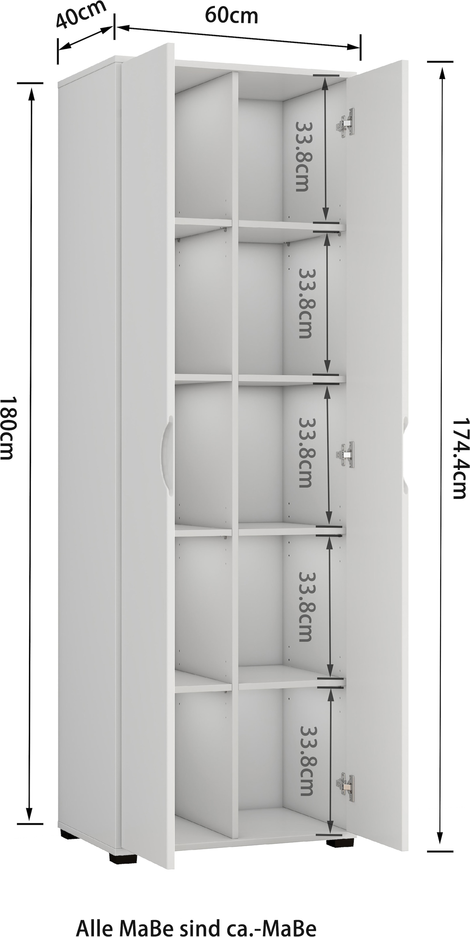 GOODproduct Aktenschrank »ALENNA-AS2T« Set,  Mehrzweckschrank, modernes Design, Höhe 180 cm