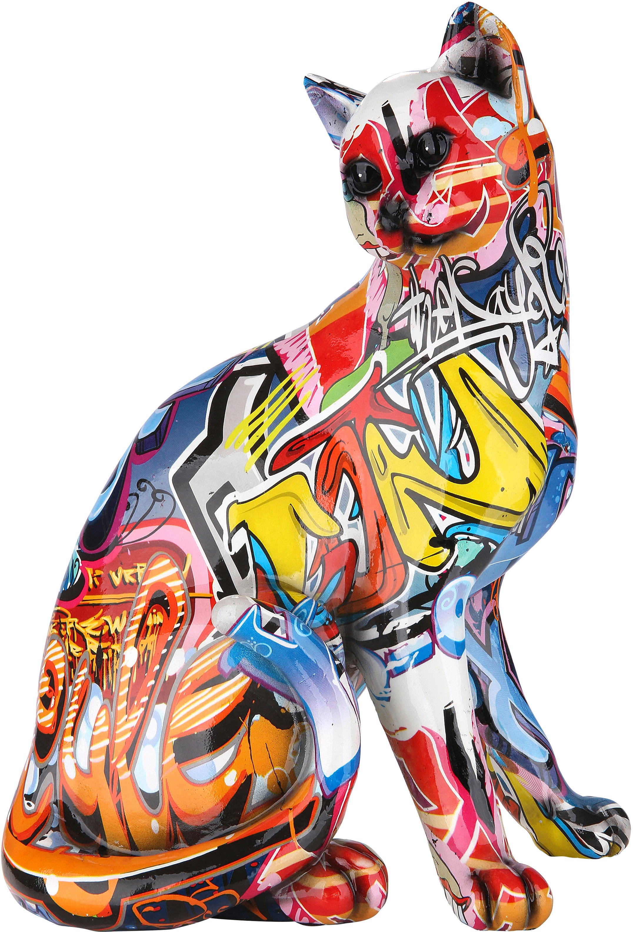 Image of GILDE Dekofigur "Figur Pop Art Katze" Dekoobjekt, Tierfigur, Höhe 29 cm, Wohnzimmer