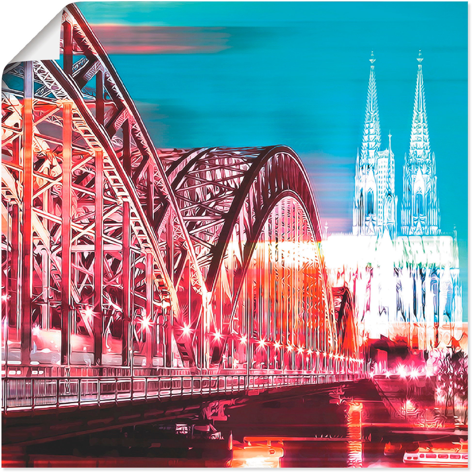 Image of Artland Wandbild »Köln Skyline Abstrakte Collage 13«, Brücken, (1 St.), in vielen Grössen & Produktarten -Leinwandbild, Poster, Wandaufkleber / Wandtattoo auch für Badezimmer geeignet bei Ackermann Versand Schweiz