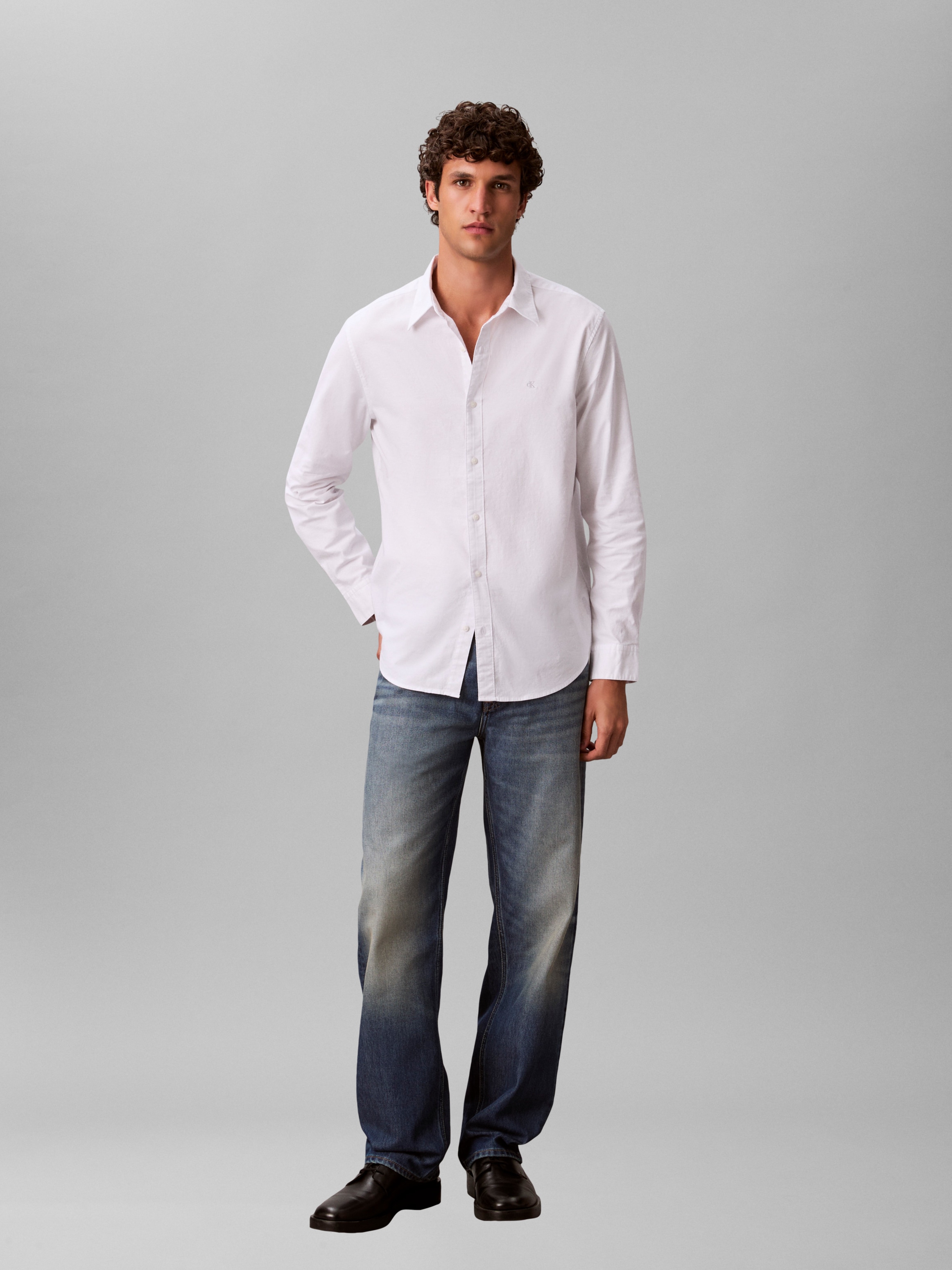 Calvin Klein Jeans Chemise à manches longues Button-Down-Kragen, Baumwoll-Stretch